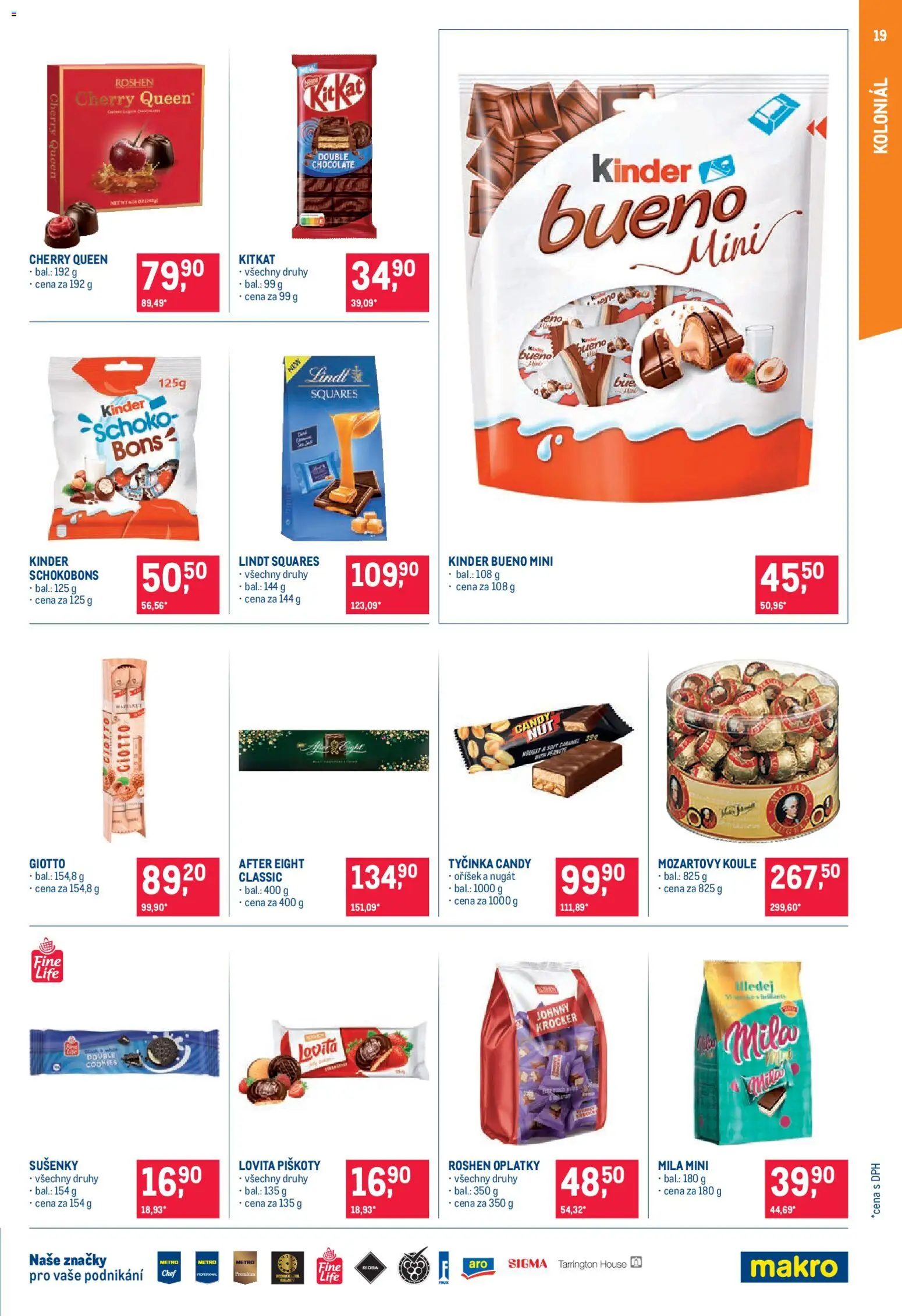 Makro leták - Pro milovníky jídla od 17.12.2025 | Strana: 19 | Produkty: Lindt, Piškoty, Mila, Oplatky