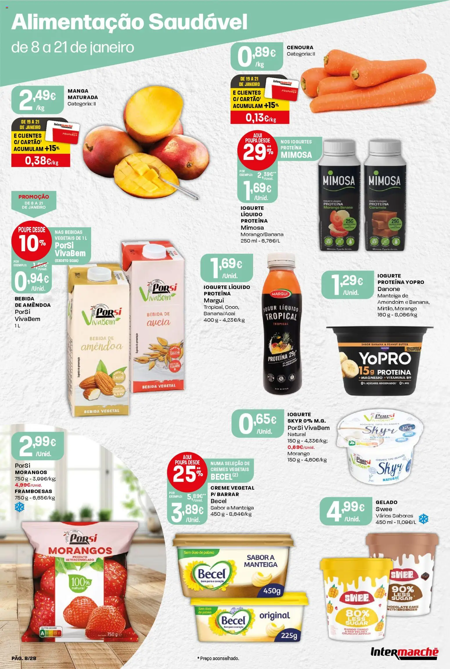 Intermarché Folheto Contact │ válido de 15.01.2026 | Página: 8 | Produtos: Aveia, Manteiga, Óleo, Morangos