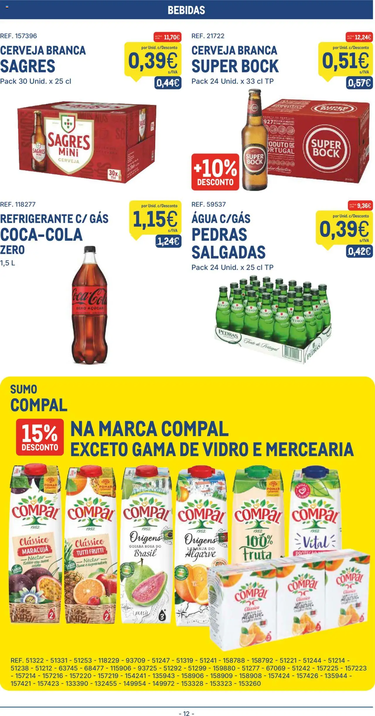 Makro folheto │ válido de 09.09.2025 | Página: 12 | Produtos: Agua, Refrigerante, Super bock, Sumo