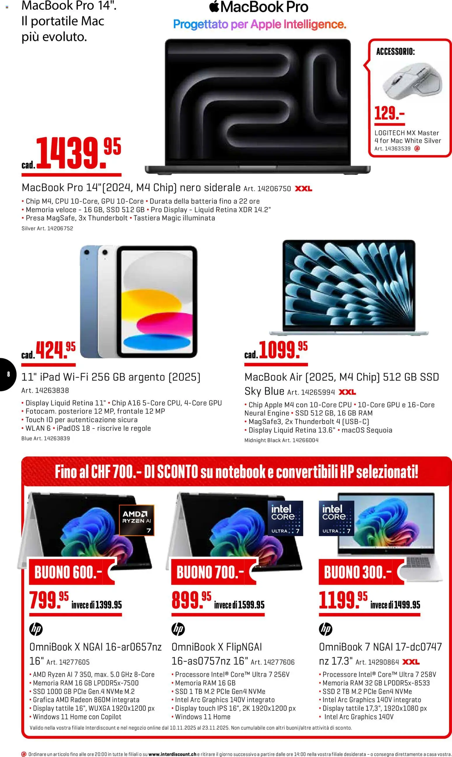 Interdiscount Aktionen IT – gültig ab 10.11.2025 | Seite: 8 | Produkte: Apple, Macbook, Ipad, HP