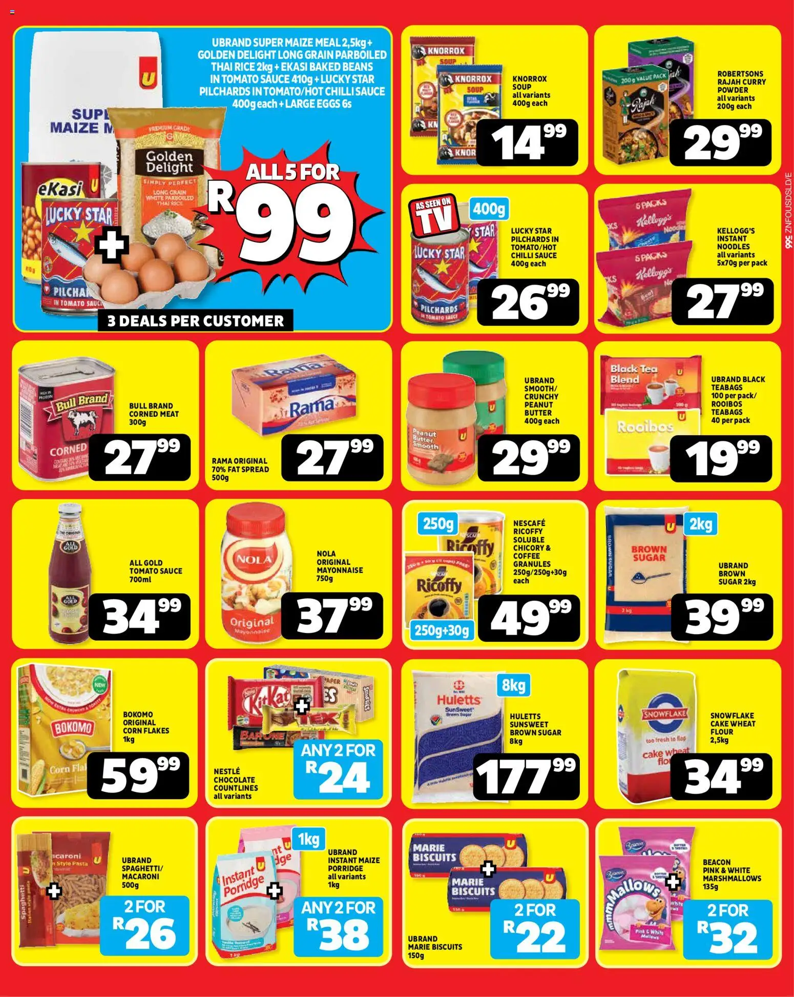 New Usave catalogue – valid from 20.04.2026 | Page: 2 | Products: Powder, Tea, Peanut butter, Sugar