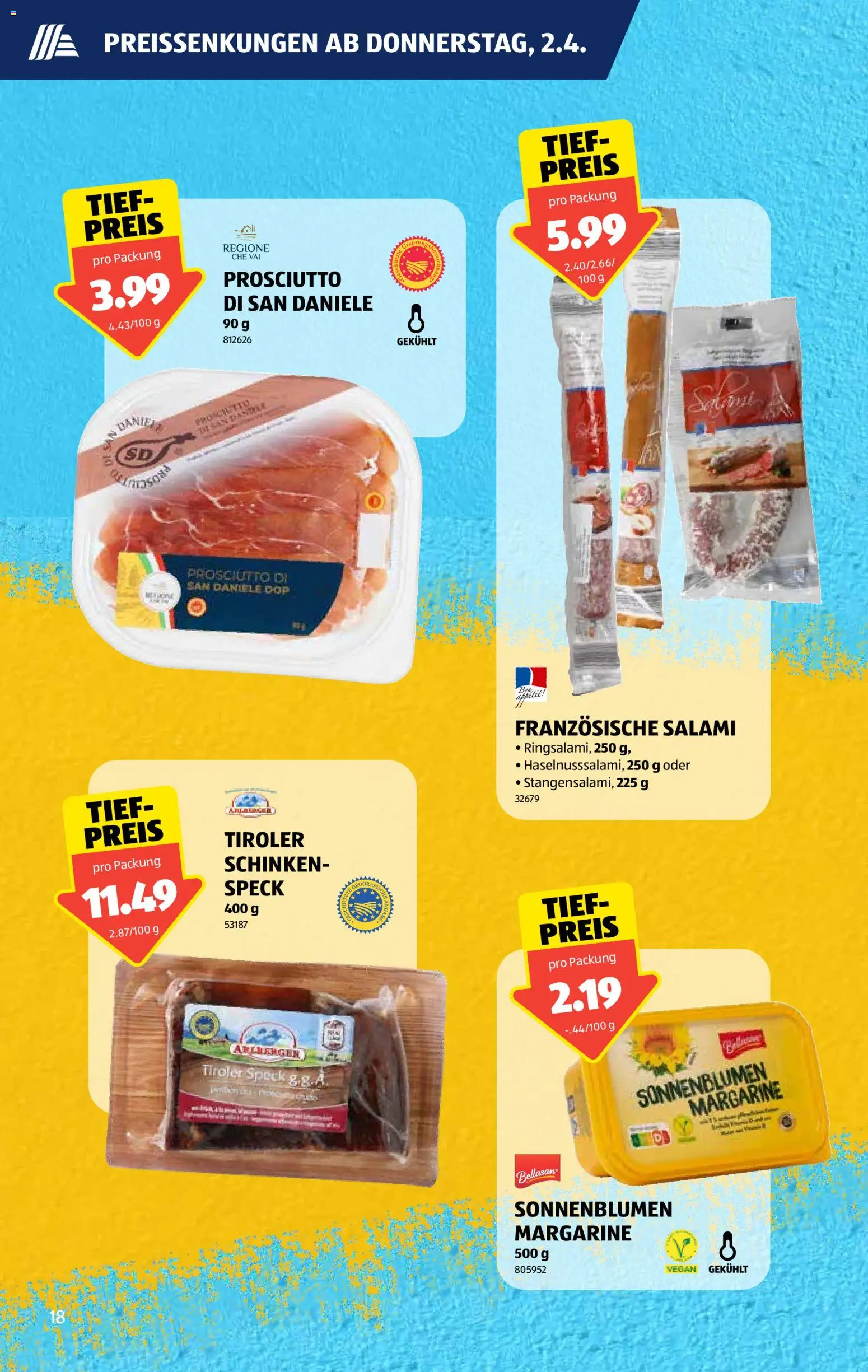 Aldi aktionen – gültig ab 02.04.2026 | Seite: 19 | Produkte: Salami, Schinken