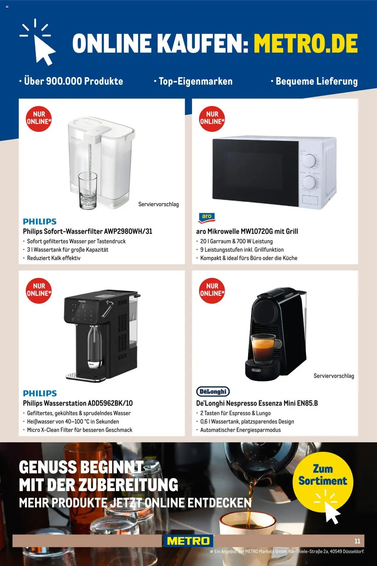 Metro  Office Sortiment – gültig ab 01.10.2025 | Seite: 11 | Produkte: Philips, Mikrowelle, Grill, Küche