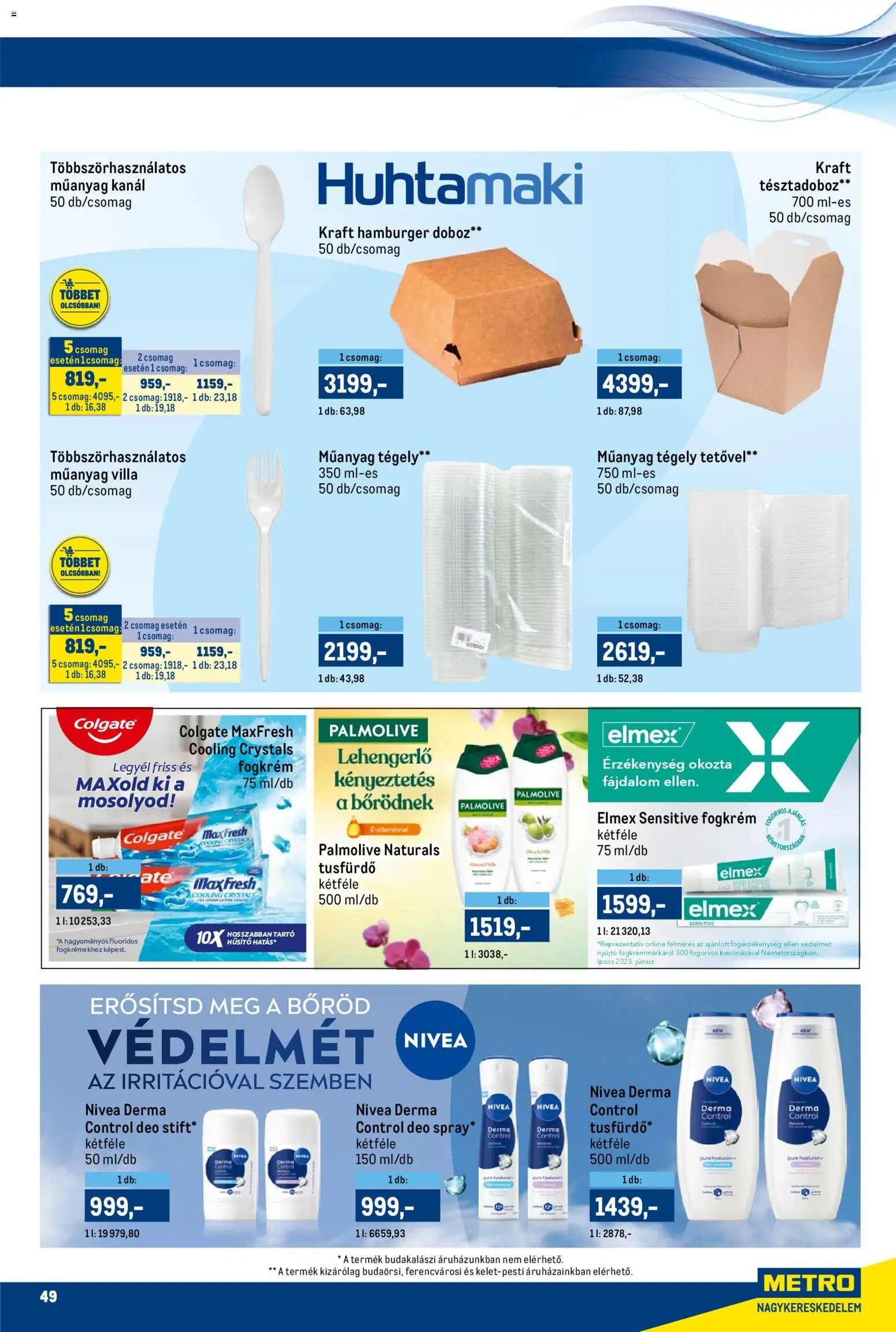 Metro akciós ujság - amely érvényes a következő dátumtól: 15.11.2025 | Oldal: 49 | Termékek: Hamburger, Doboz, Tusfürdő, Fogkrém