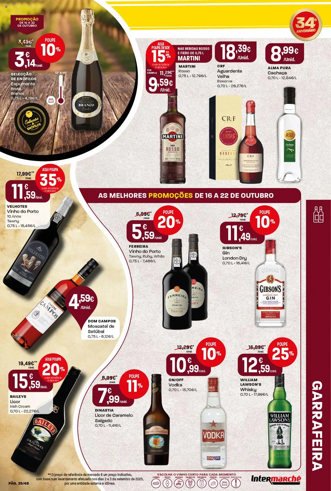 Intermarché folheto │ válido de 16.10.2025 | Página: 35 | Produtos: Espumante, Cachaça, Base, Licor