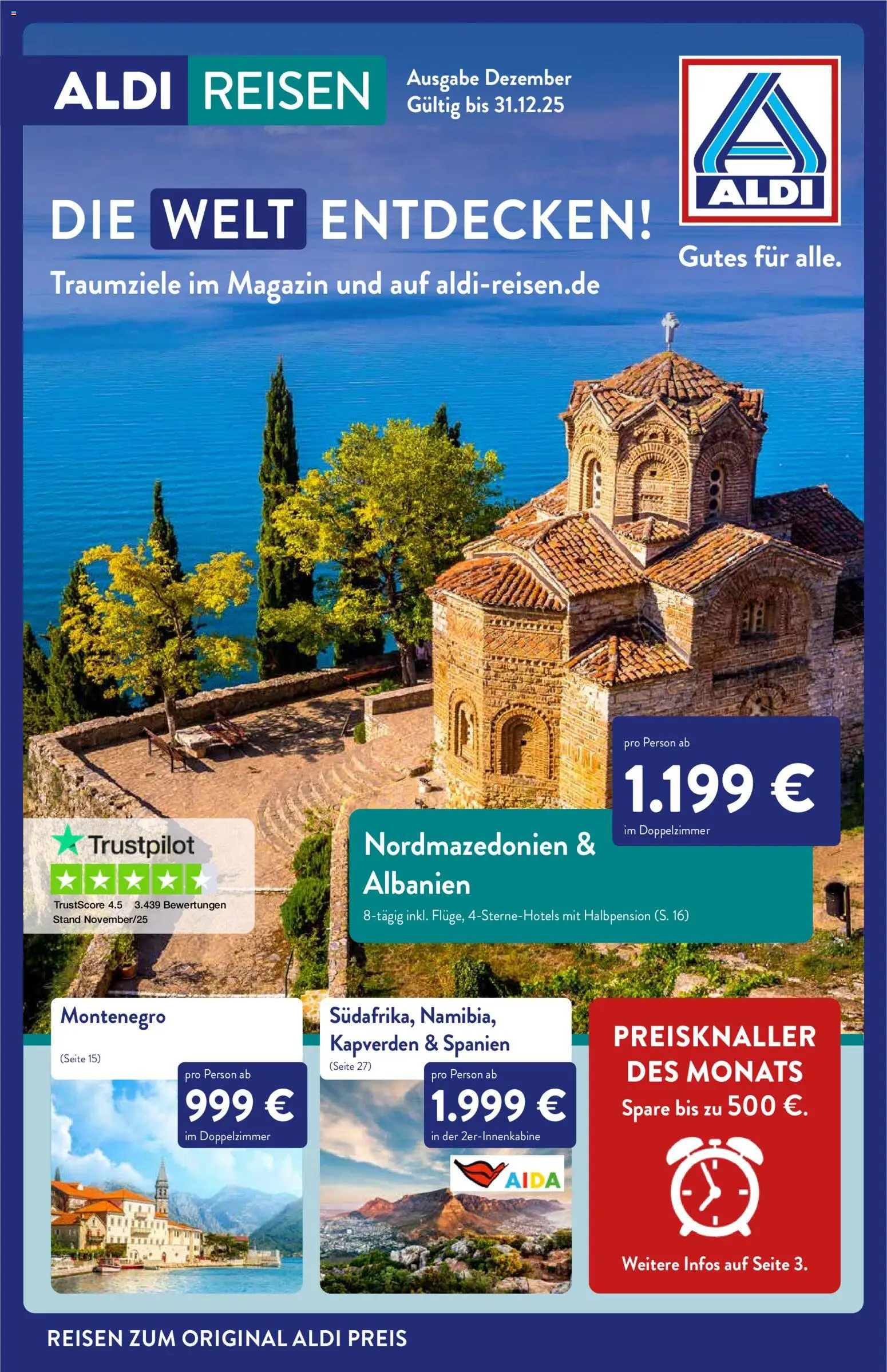 Aldi Reisen  Reisemagazin – gültig ab 01.12.2025 | Seite: 1