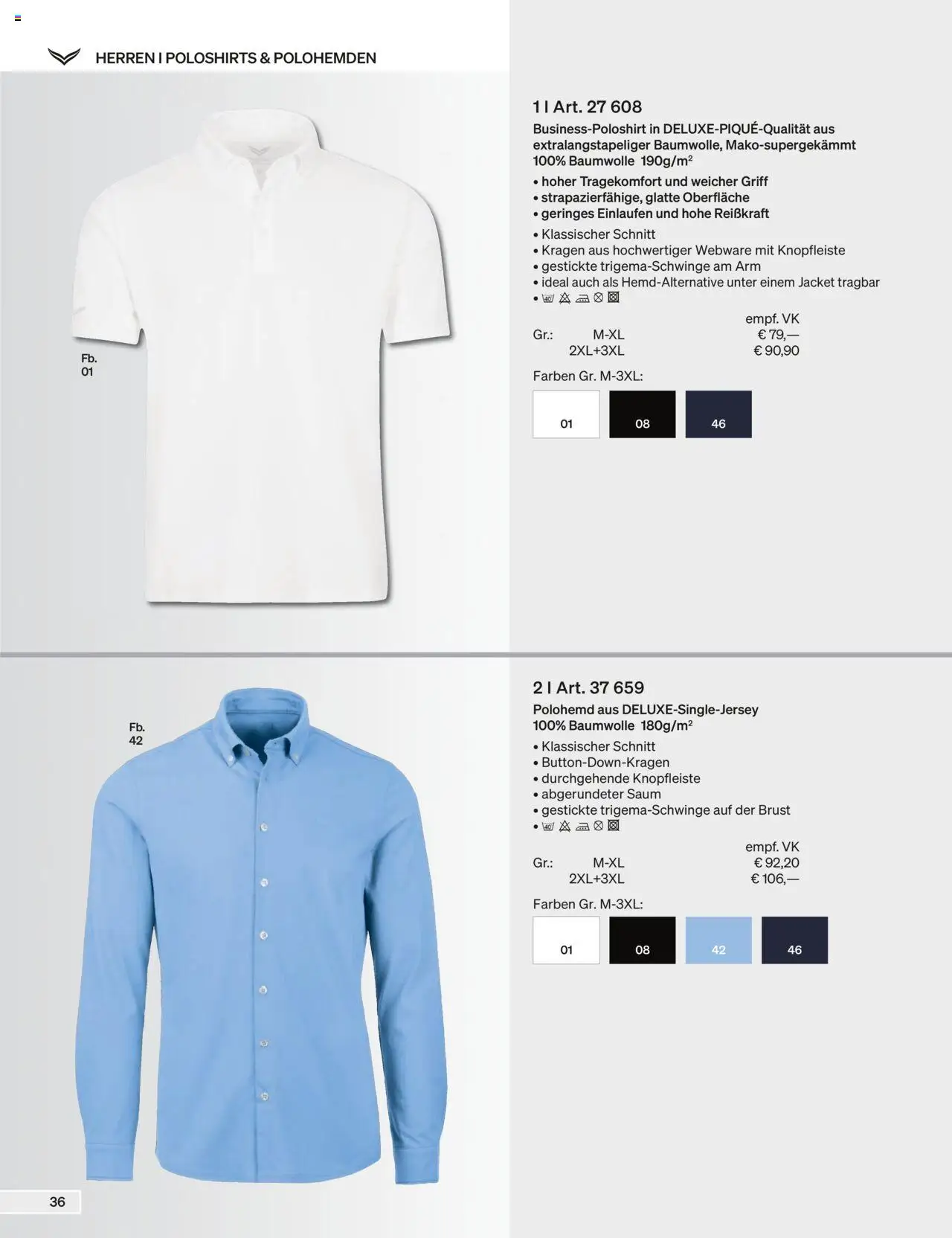 Trigema Prospekt 	 - gültig ab dem 01.09.2025 | Seite: 36 | Produkte: Poloshirt