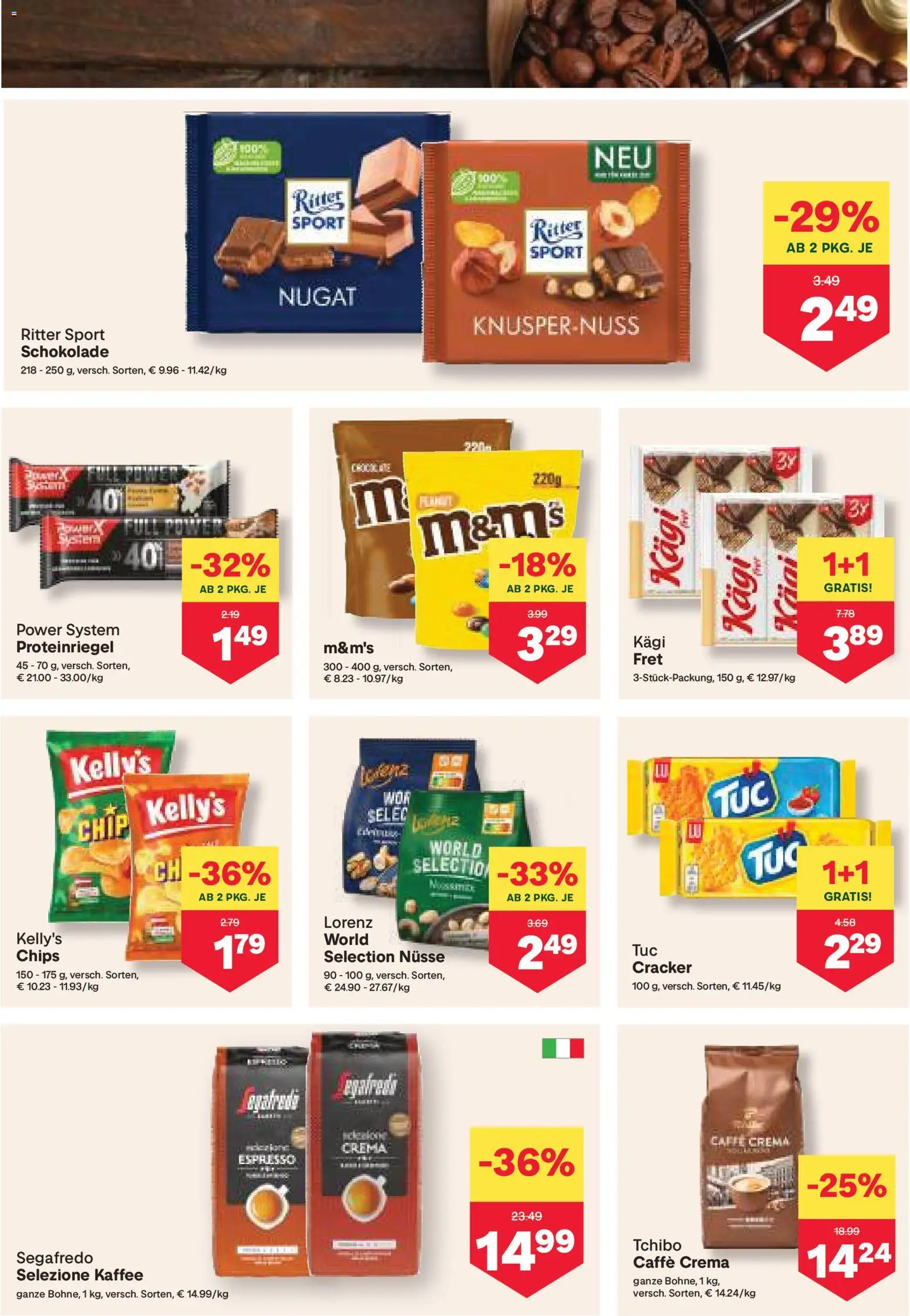 MPREIS Steyr gültig ab 20.02.2026 | Seite: 12 | Produkte: Chips, Nüsse, Kaffee, Schokolade