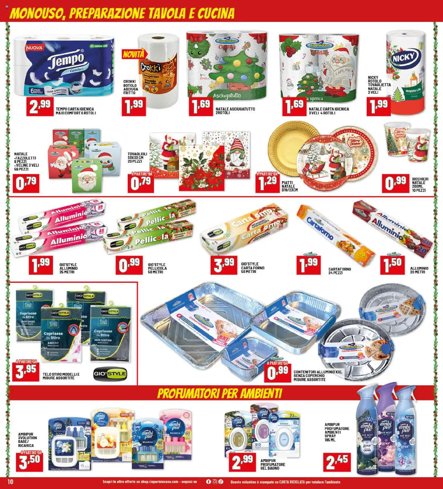 Volantino RisparmioCasa del 26.11.2025 | Pagina: 10 | Prodotti: Carta igienica, Veline, Forno, Bagno