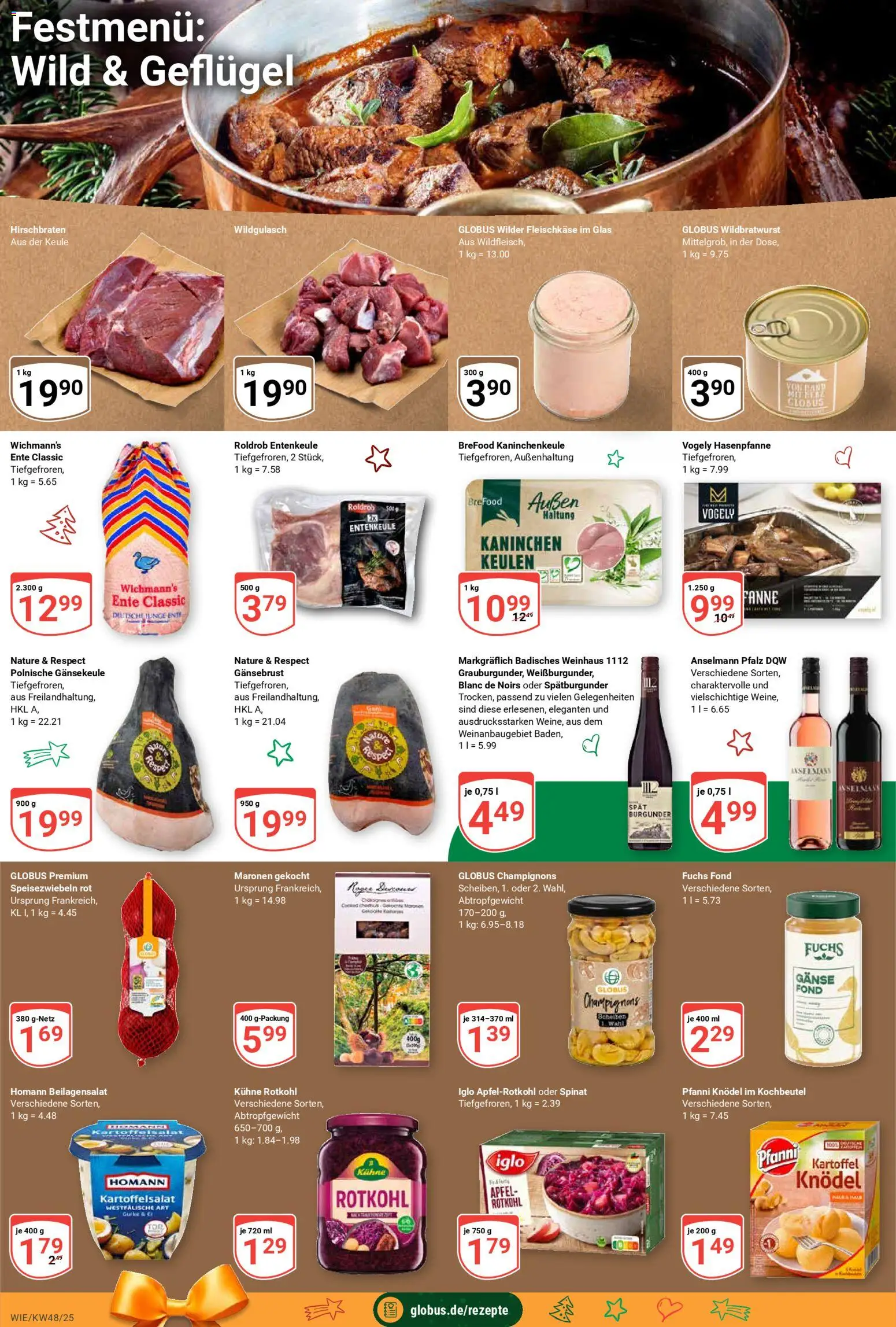 Globus prospekt Waghäusel-Wiesental	 – gültig ab 24.11.2025 | Seite: 12 | Produkte: Rotkohl, Iglo, Äpfel, Ente