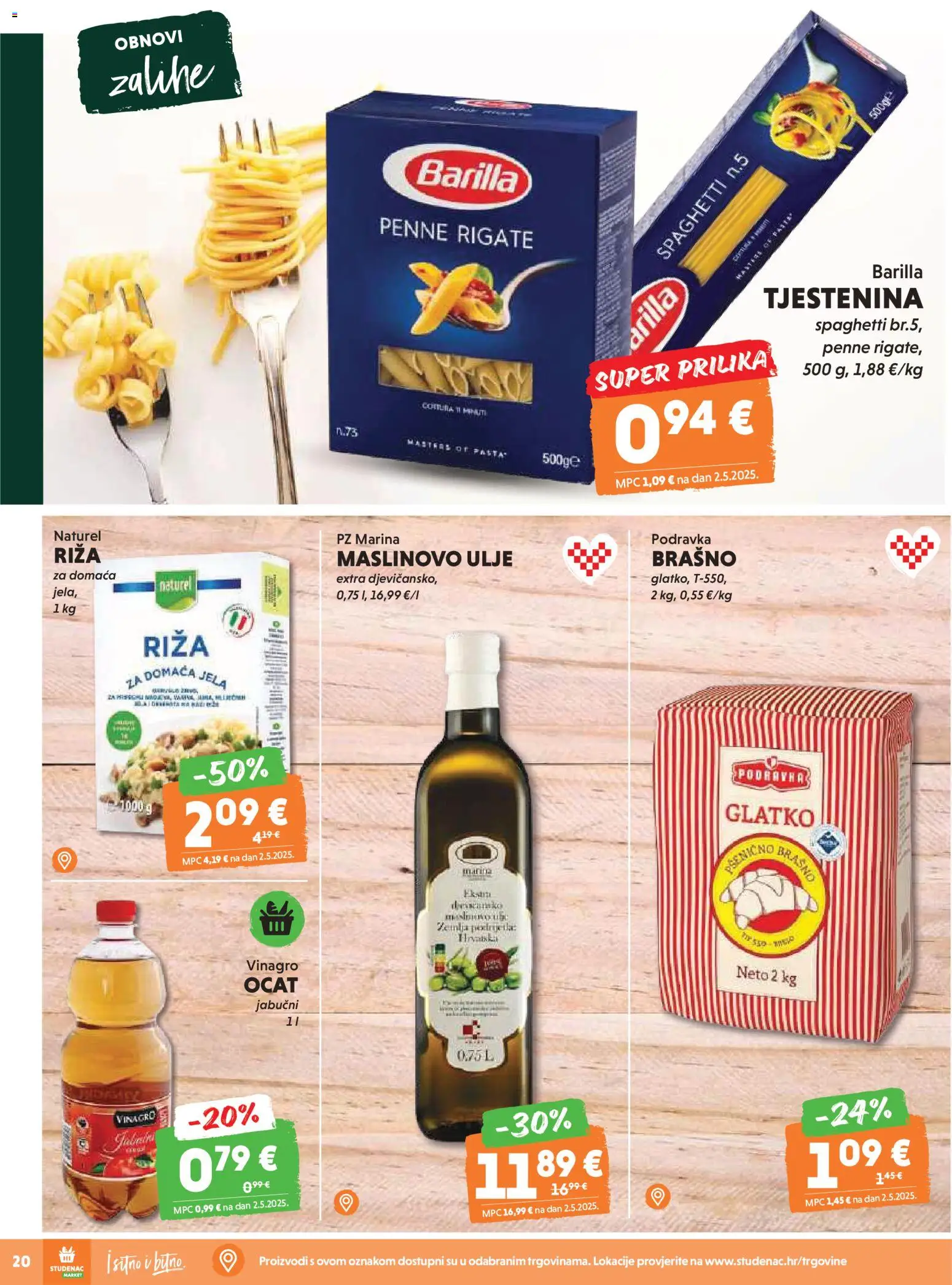 Studenac katalog | vrijedi od 19.11.2025 | Stranica: 18 | Proizvodi: Maslinovo ulje, Brašno, Ocat, Pasta