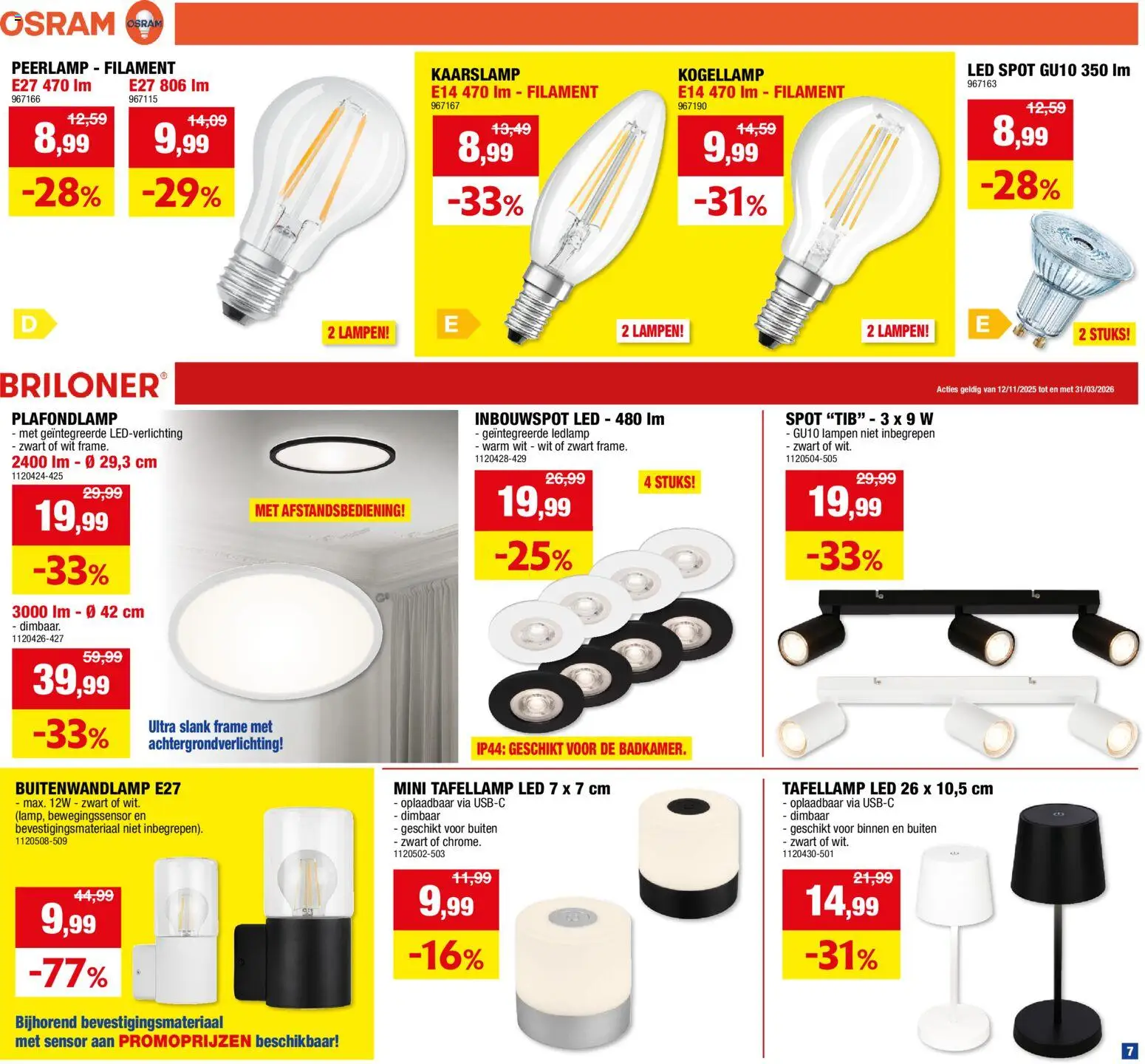 {H1} | Pagina: 7 | Producten: Ledlamp