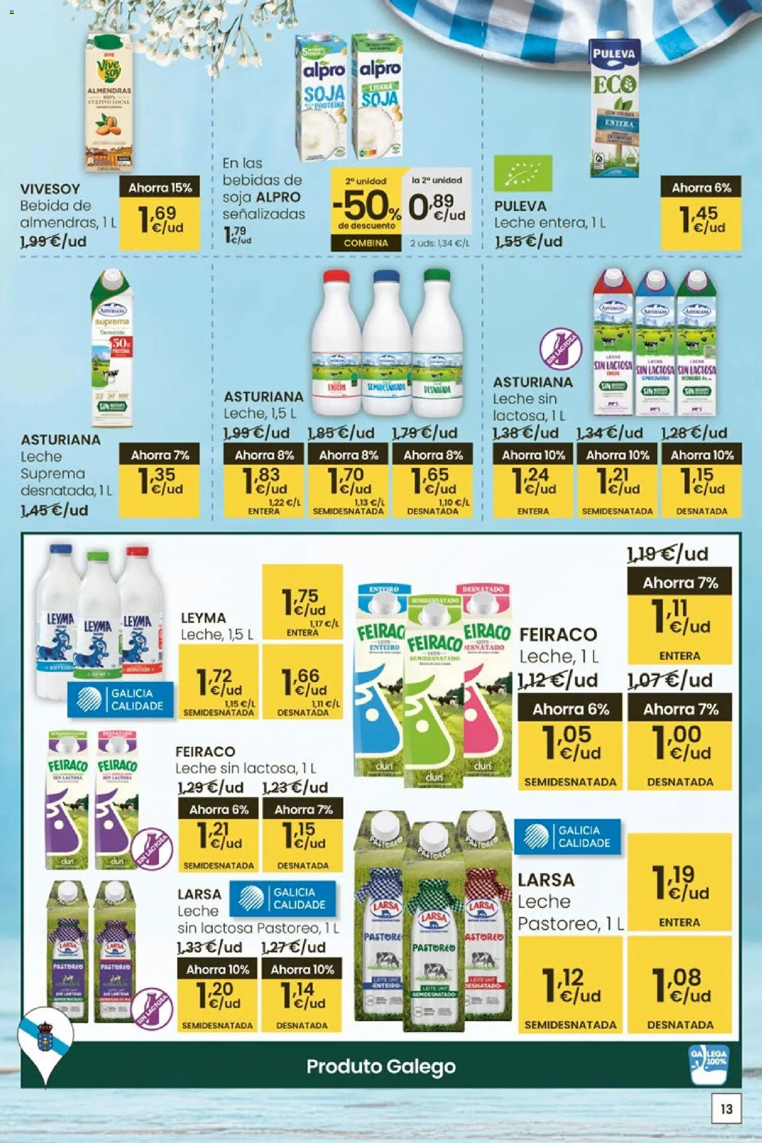 Eroski Quieres ahorrar conmigo │ válido desde el 16.04.2026 | Página: 13 | Productos: Leche sin lactosa, Leche