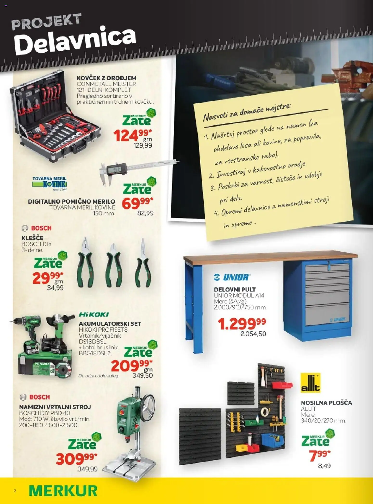 Novi Merkur katalog ponudbe – veljaven od 01.10.2025 | Stran: 2 | Izdelki: Kovcek, Brusilnik