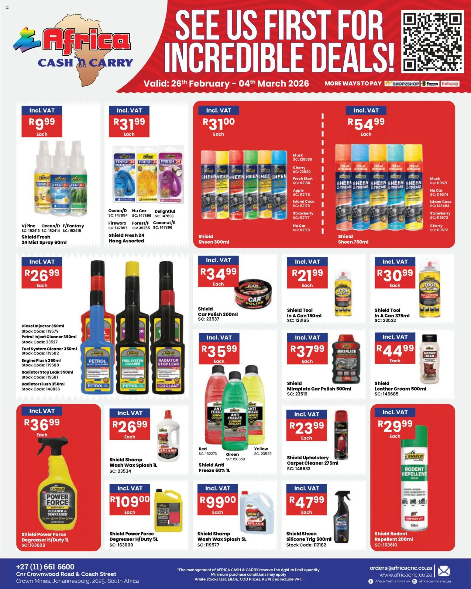 New Africa Cash & Carry catalogue – valid from 26.02.2026 | Page: 28 | Products: Carpet, Wax, Cream, Silicone