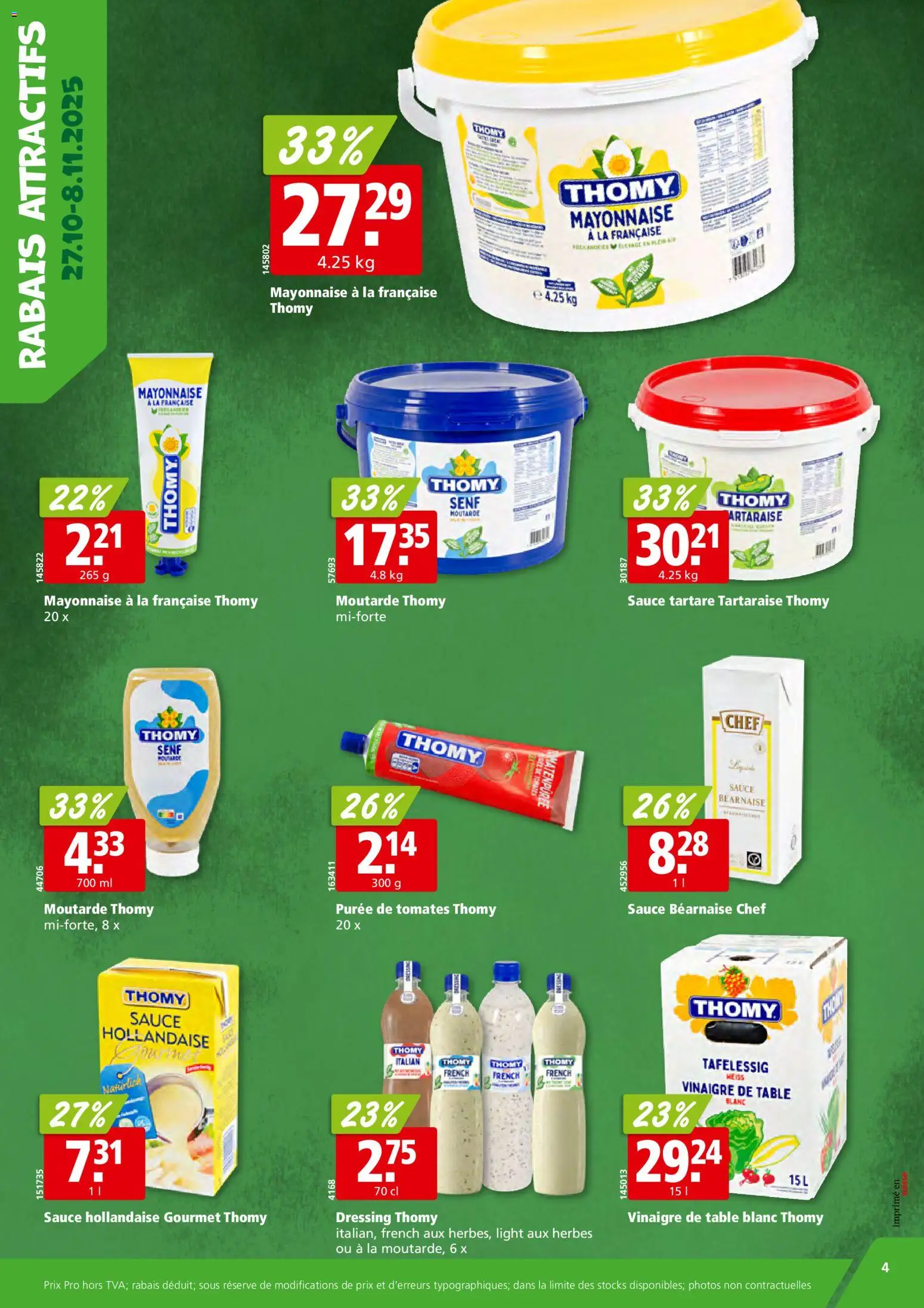 Aligro Offres Attractives Chavannes, Matran, Genève, Sion – gültig ab 27.10.2025 | Seite: 4 | Produkte: Dressing, Mayonnaise