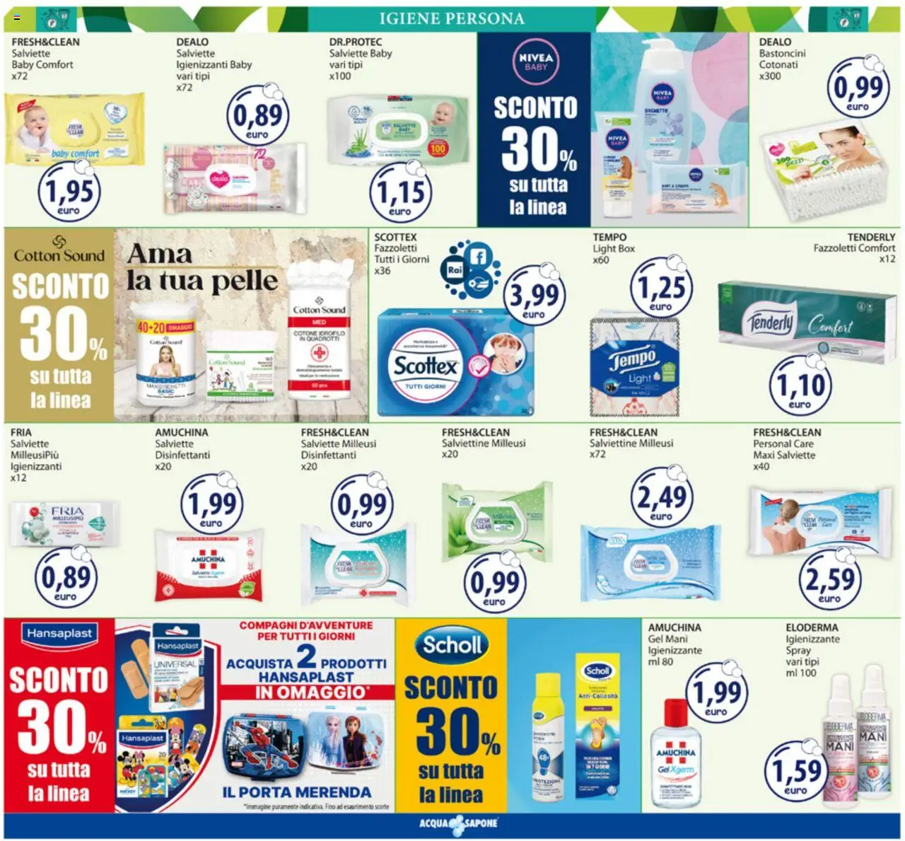 Volantino Acqua e Sapone del 25.08.2025 | Pagina: 10 | Prodotti: Salviette igienizzanti, Sapone, Fazzoletti, Bagnetto
