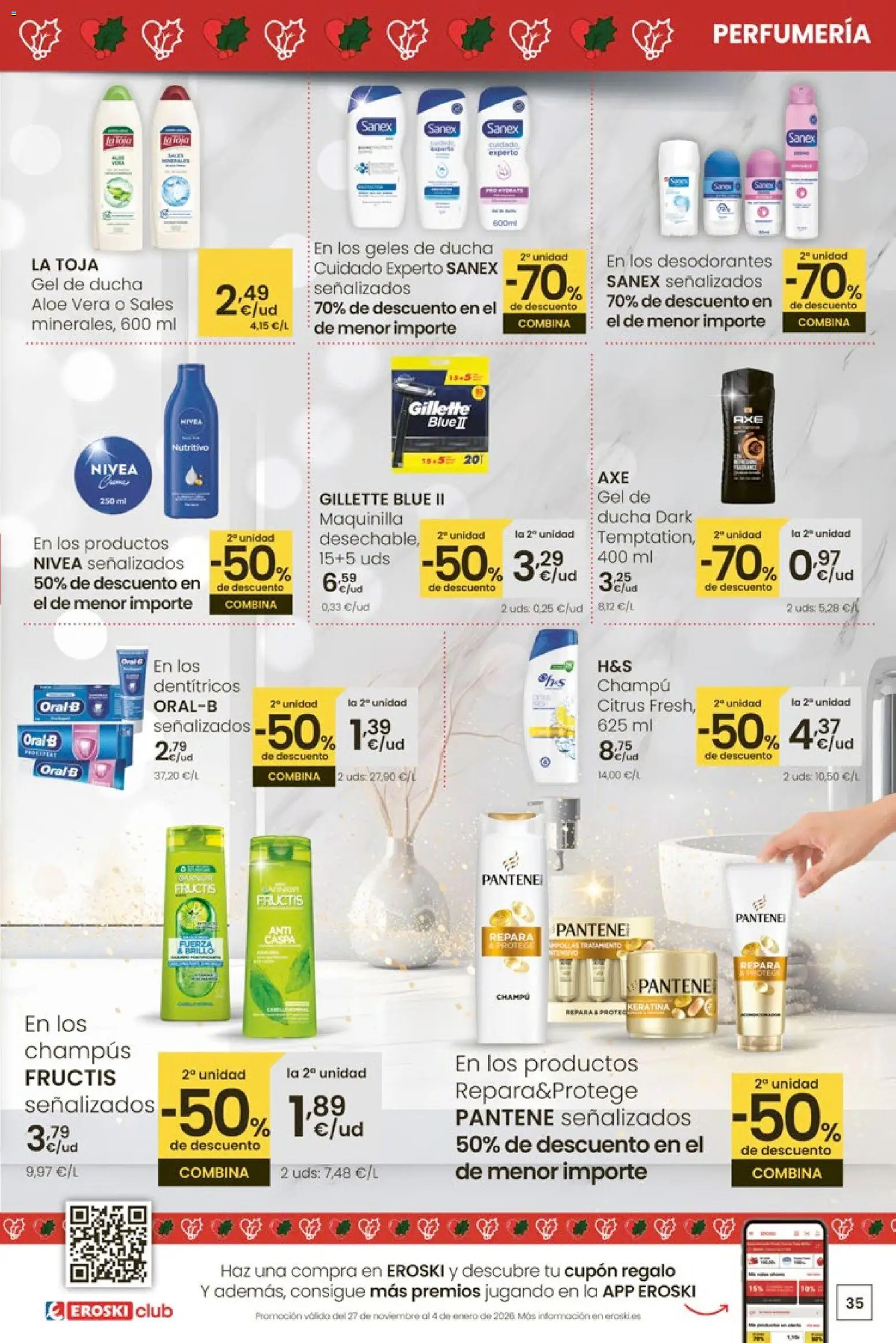 Eroski - City │ válido desde el 27.11.2025 | Página: 35 | Productos: Champú, Gel de ducha, Ducha