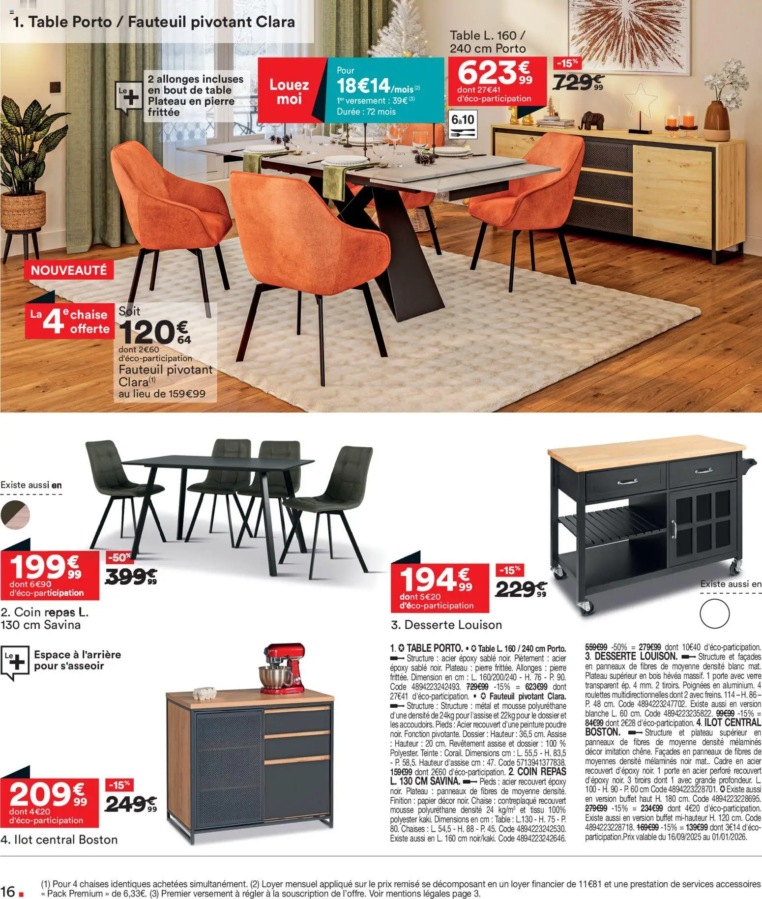 {H1} | Page: 16 | Produits: Plateau, Poudre, Chaise, Buffet
