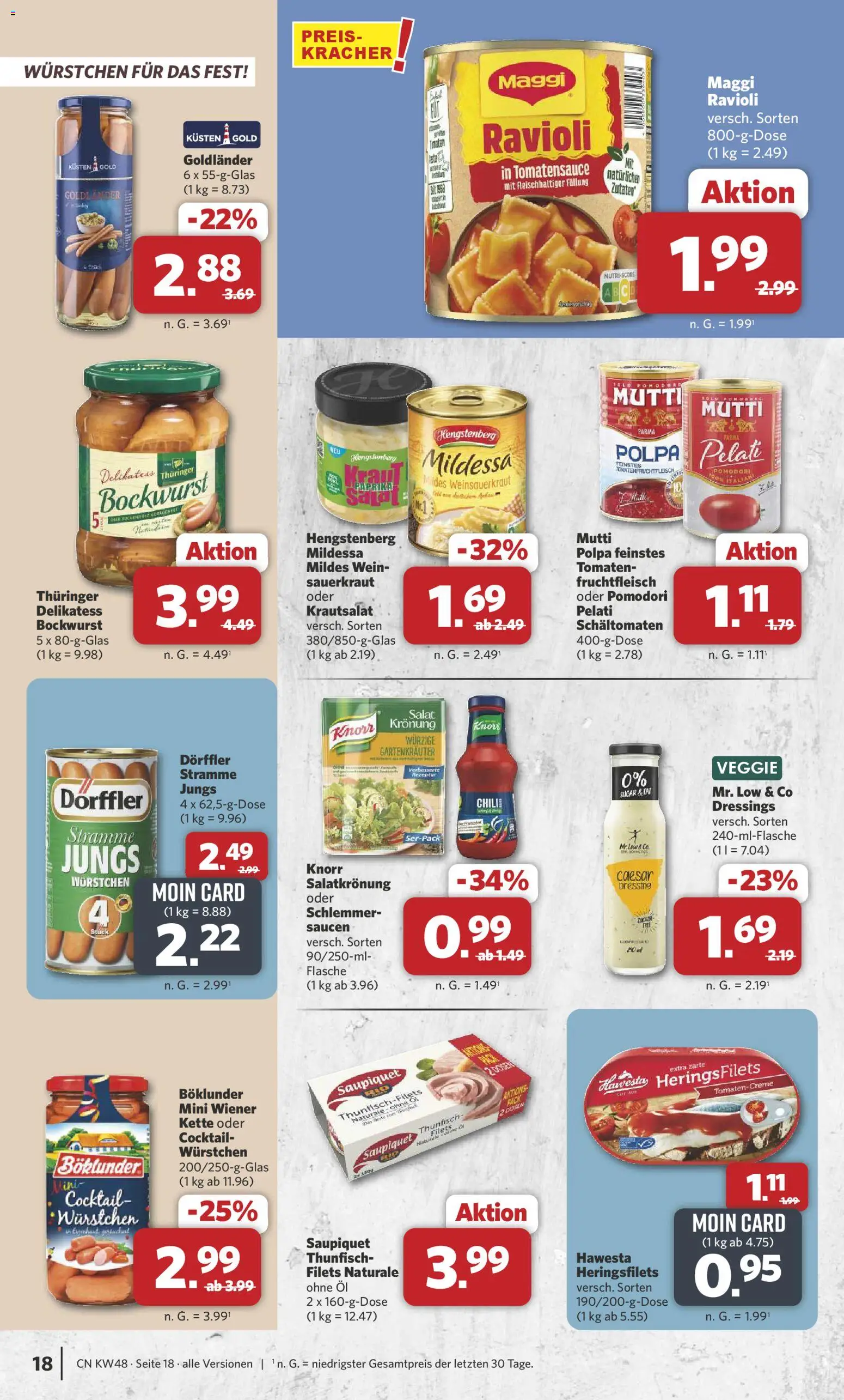 Combi - Black Friday – gültig ab 24.11.2025 | Seite: 19 | Produkte: Bockwurst, Thunfisch, Dressing, Salat