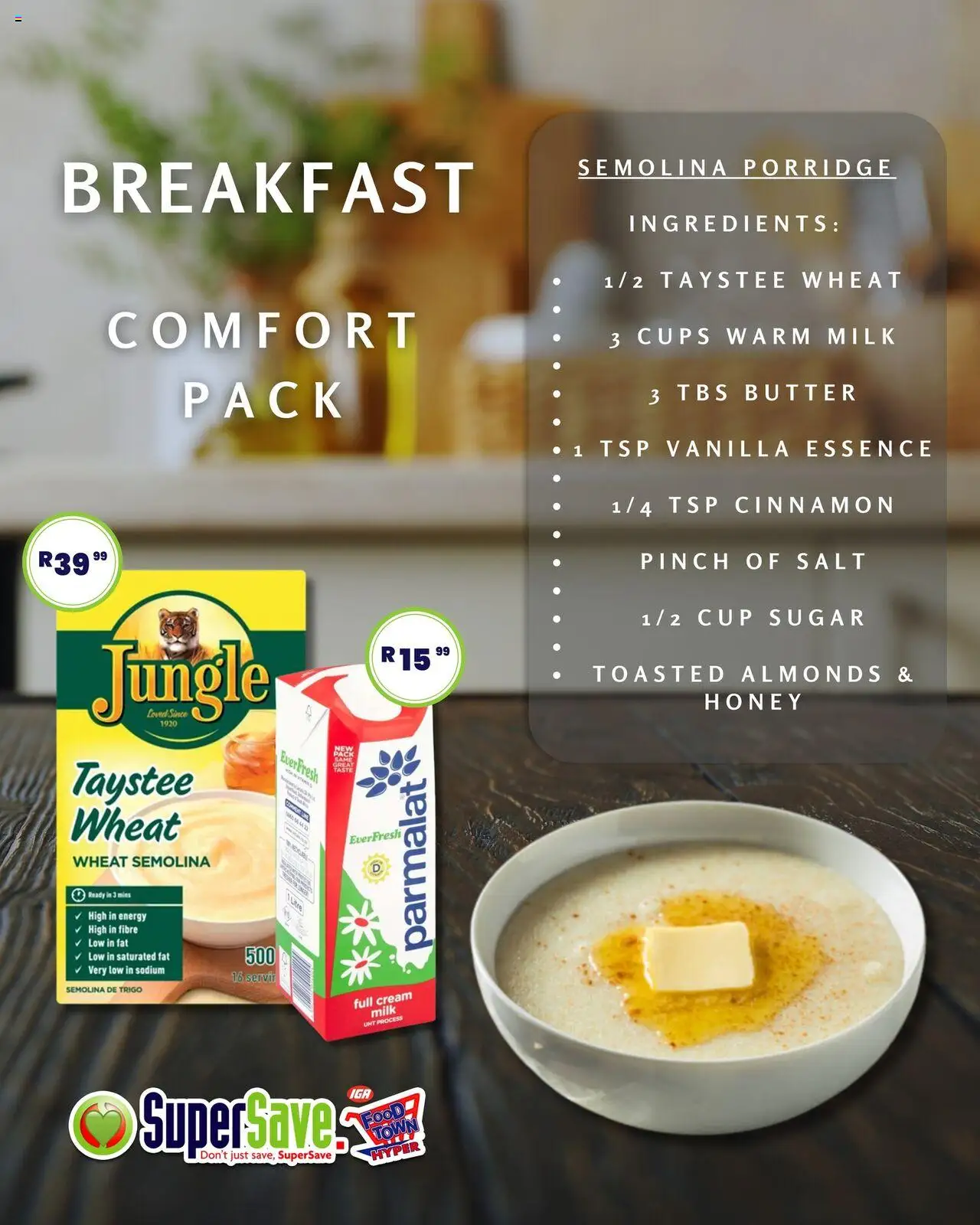 Super Save Breakfast comfort pack │ valid from 06.08.2025 | Page: 1 | Products: Vanilla essence, Milk, Cream, Salt