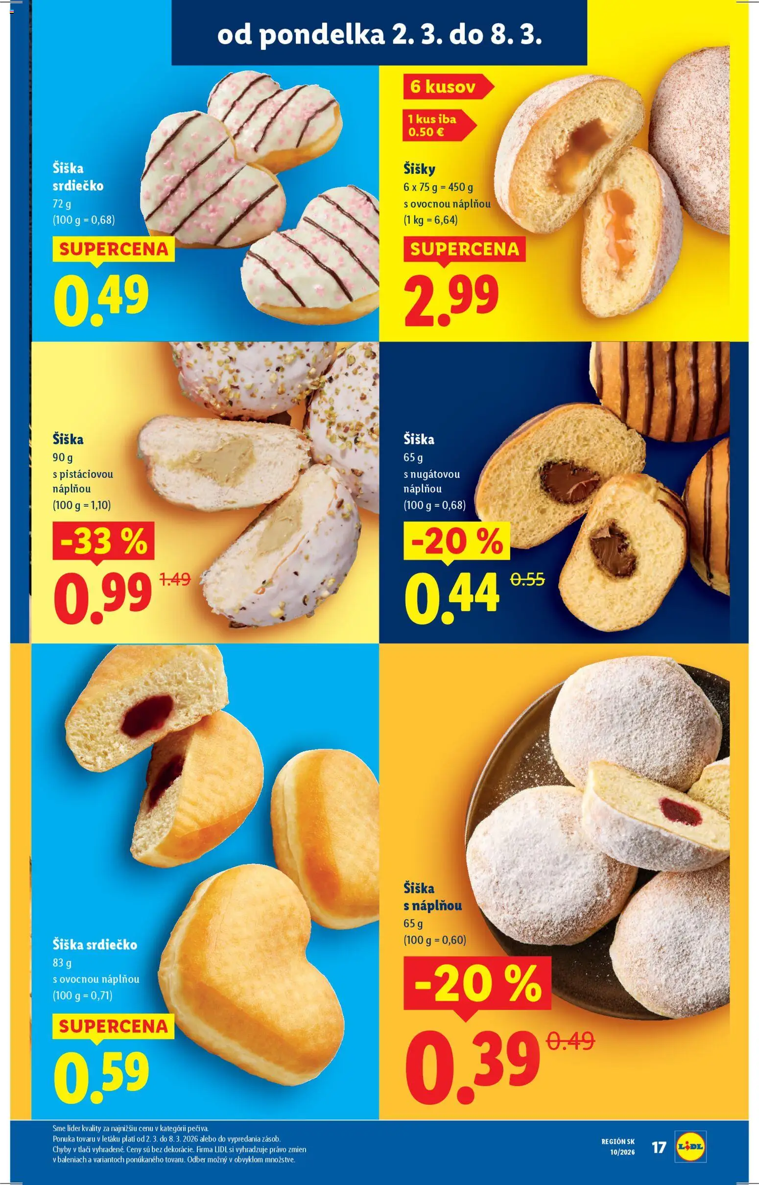 Nové Lidl akcie – leták je platný od 02.03.2026 | Strana: 17 | Produkty: Donut, Šišky