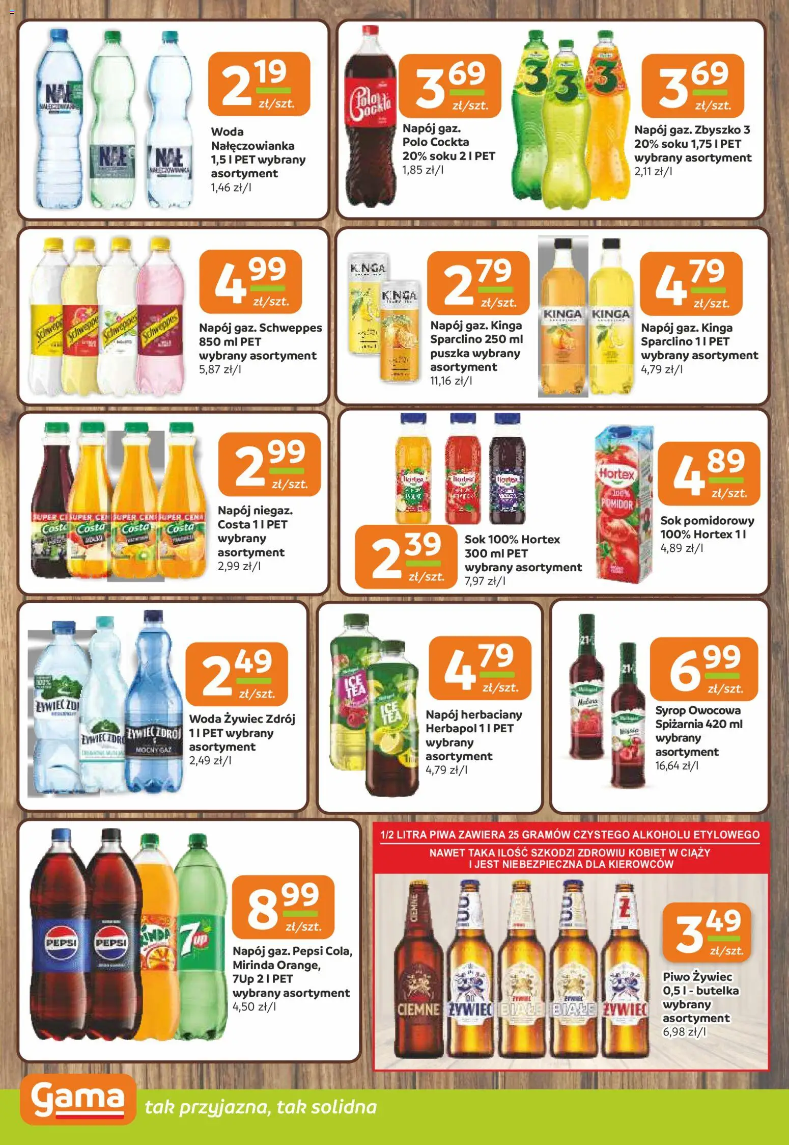 Gama Gazetka od 30.10.2025 | Strona: 10 | Produkty: Syrop, Woda żywiec, Sok, Woda