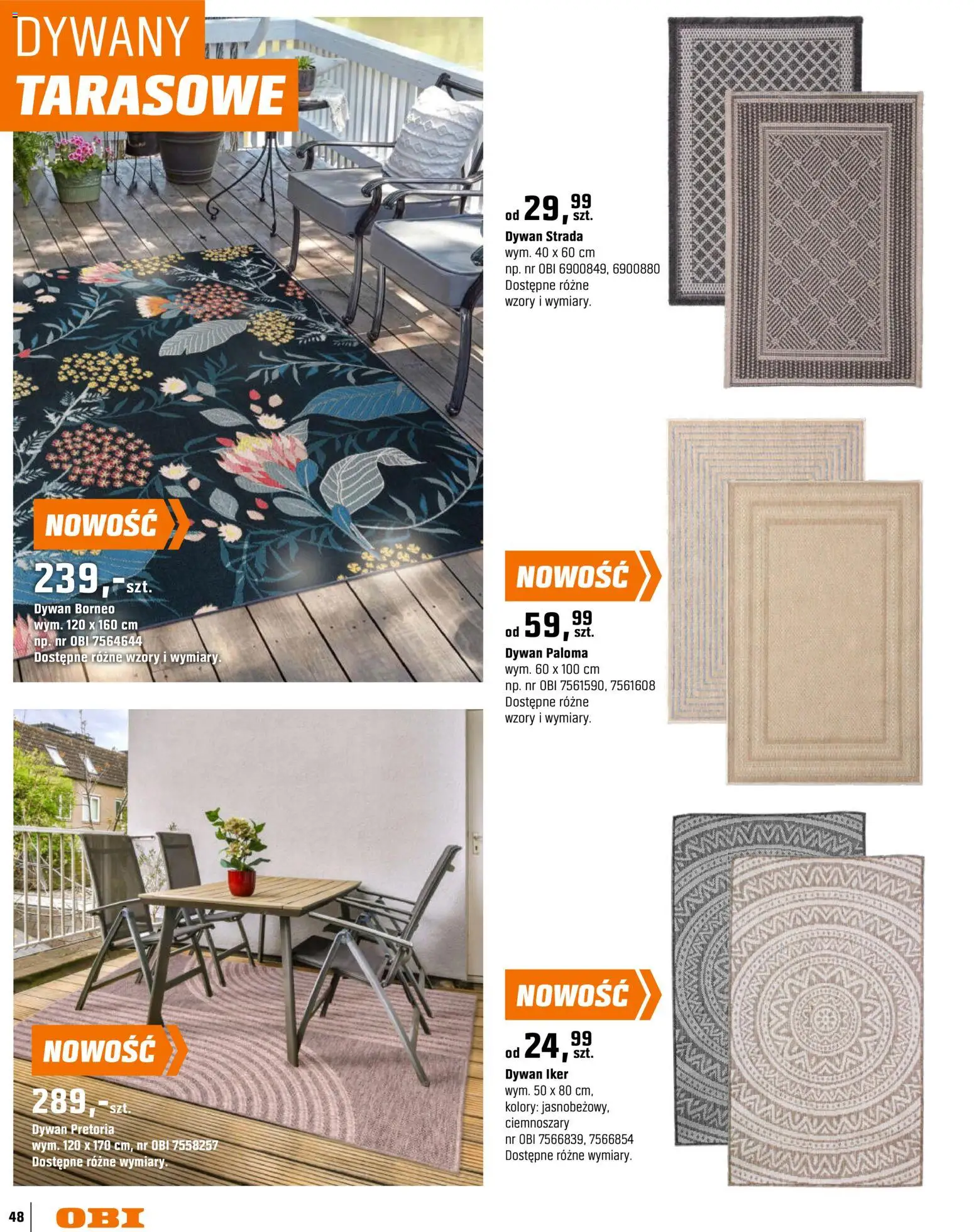 OBI gazetka - Ogród od 11.03.2026 | Strona: 48 | Produkty: Dywan, Dywany