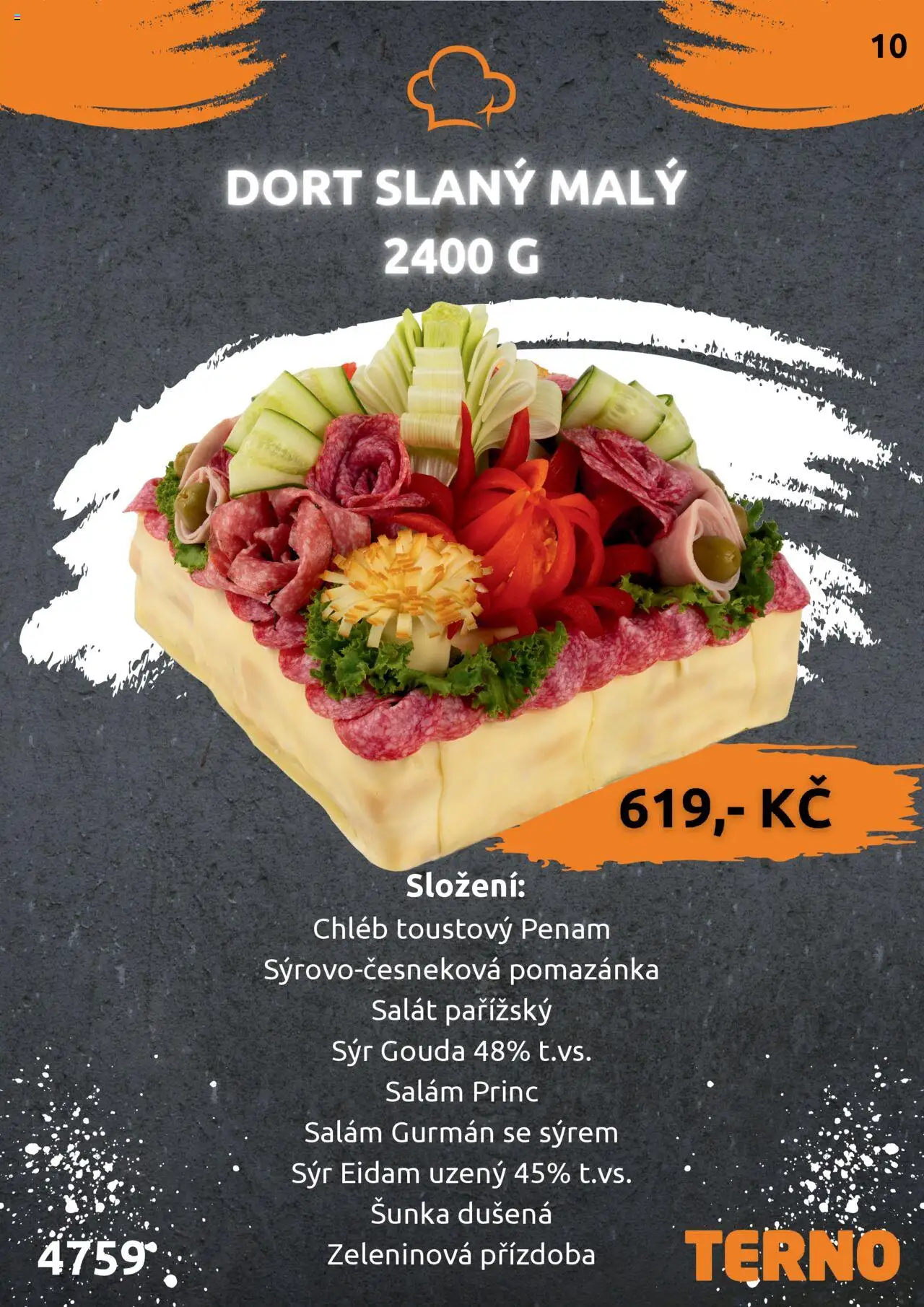 Terno leták - Grill Zlín – Studená kuchyně od 03.07.2025 | Strana: 11 | Produkty: Sýr Gouda, Gouda, Chléb, Salám