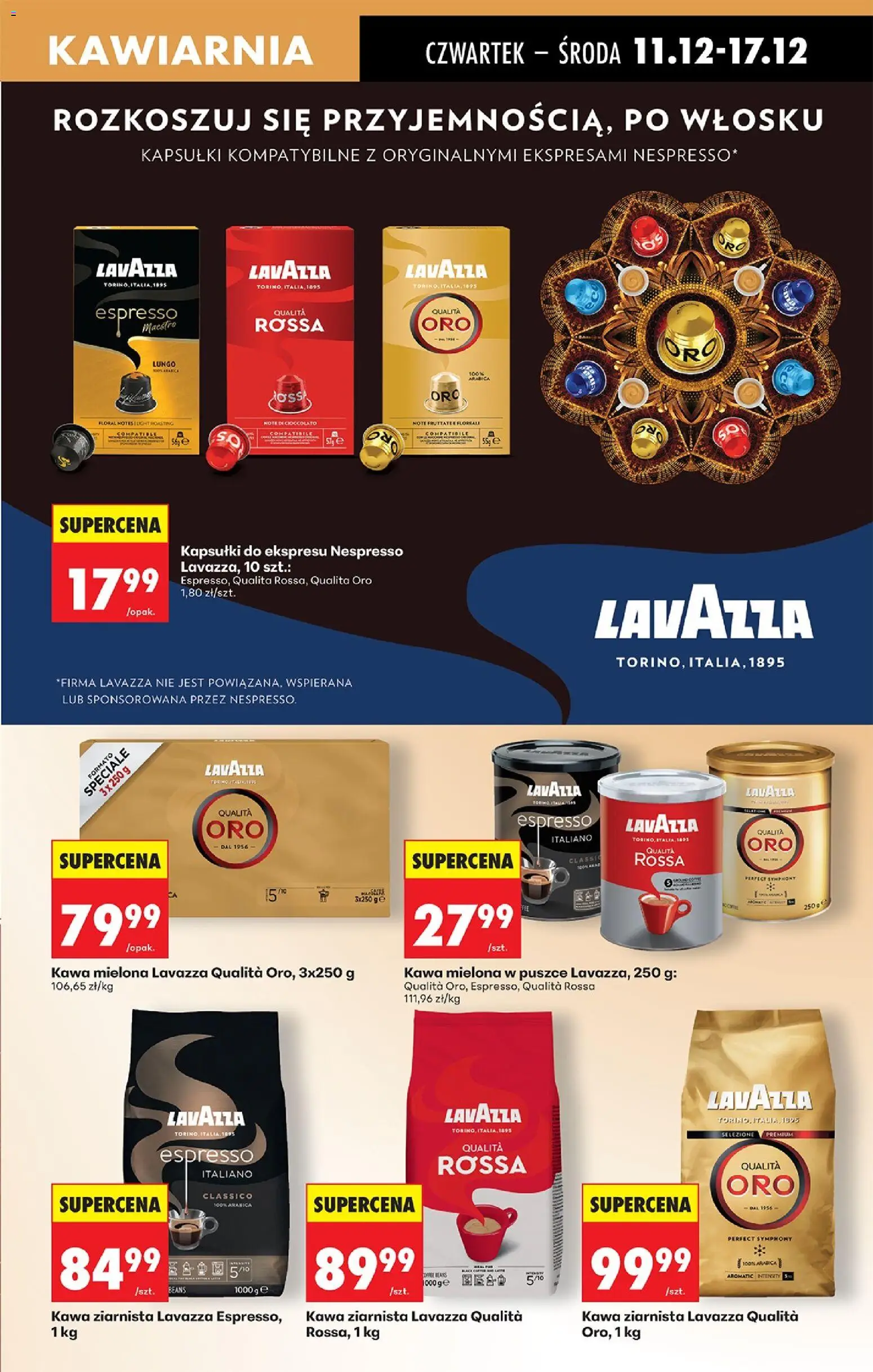 Biedronka gazetka - Oferta w tym tygodniu od 11.12.2025 | Strona: 51 | Produkty: Kawa ziarnista Lavazza, Kawa ziarnista, Lavazza, Kapsułki do ekspresu