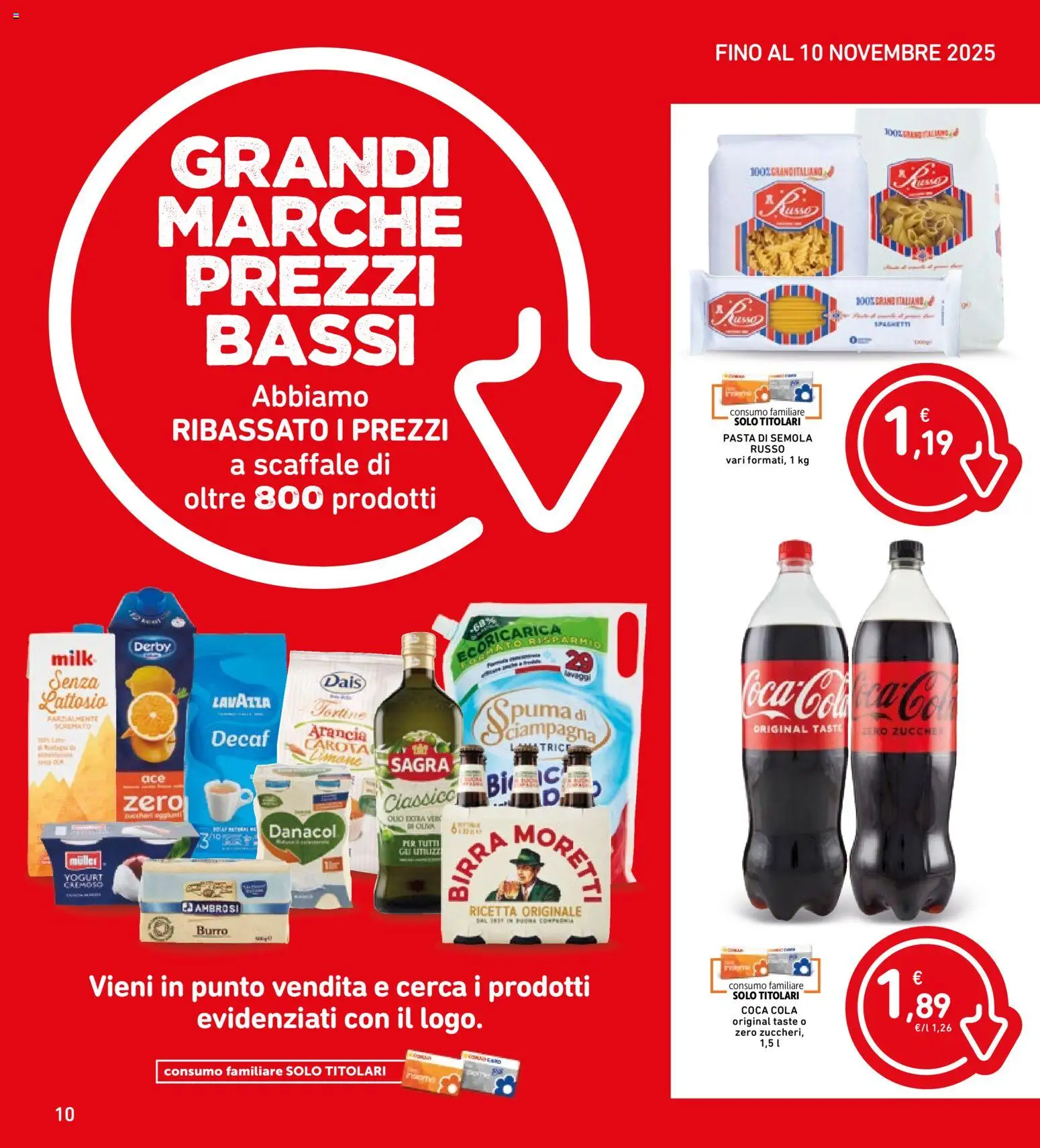 Volantino Spazio Conad del 28.10.2025 | Pagina: 10 | Prodotti: Carota, Pasta, Arancia, Coca Cola