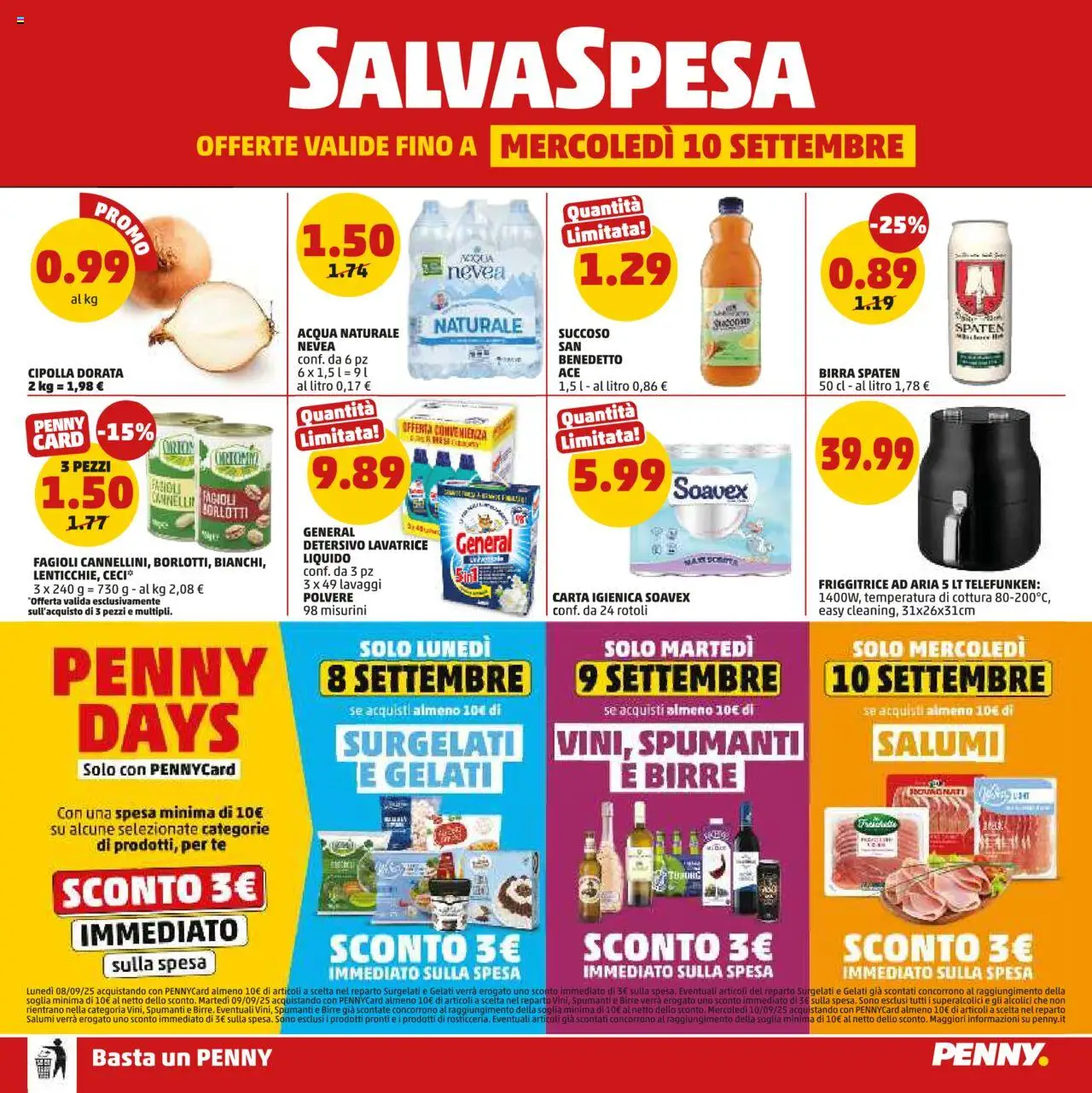 Volantino PENNY del 28.08.2025 | Pagina: 20 | Prodotti: Birra, Fagioli, Acqua, Friggitrice