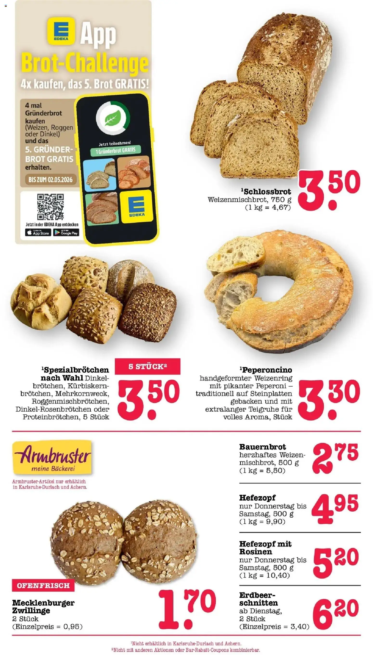 Edeka prospekt Bühlertal	 – gültig ab 05.04.2026 | Seite: 15 | Produkte: Bäckerei, Rosinen, Brot