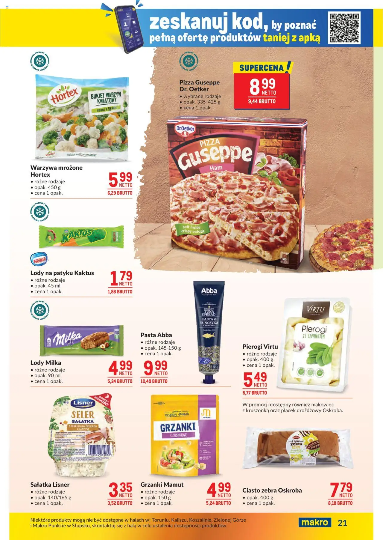 Makro Gazetka od 19.08.2025 | Strona: 21 | Produkty: Ciasto, Szynka, Milka, Lody na patyku