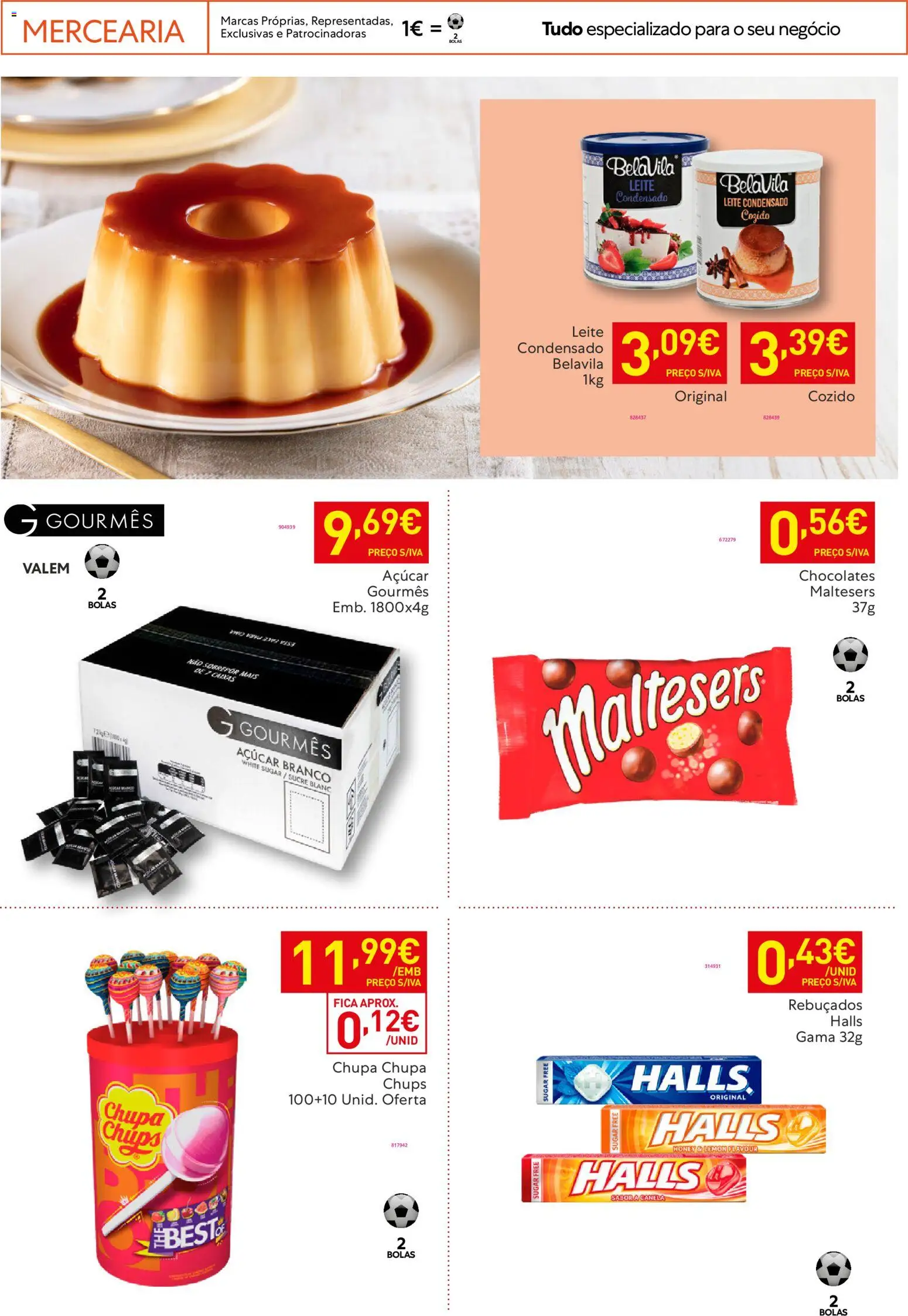 Recheio Horeca │ válido de 03.03.2026 | Página: 22 | Produtos: Chocolates, Leite condensado, Leite, Açúcar