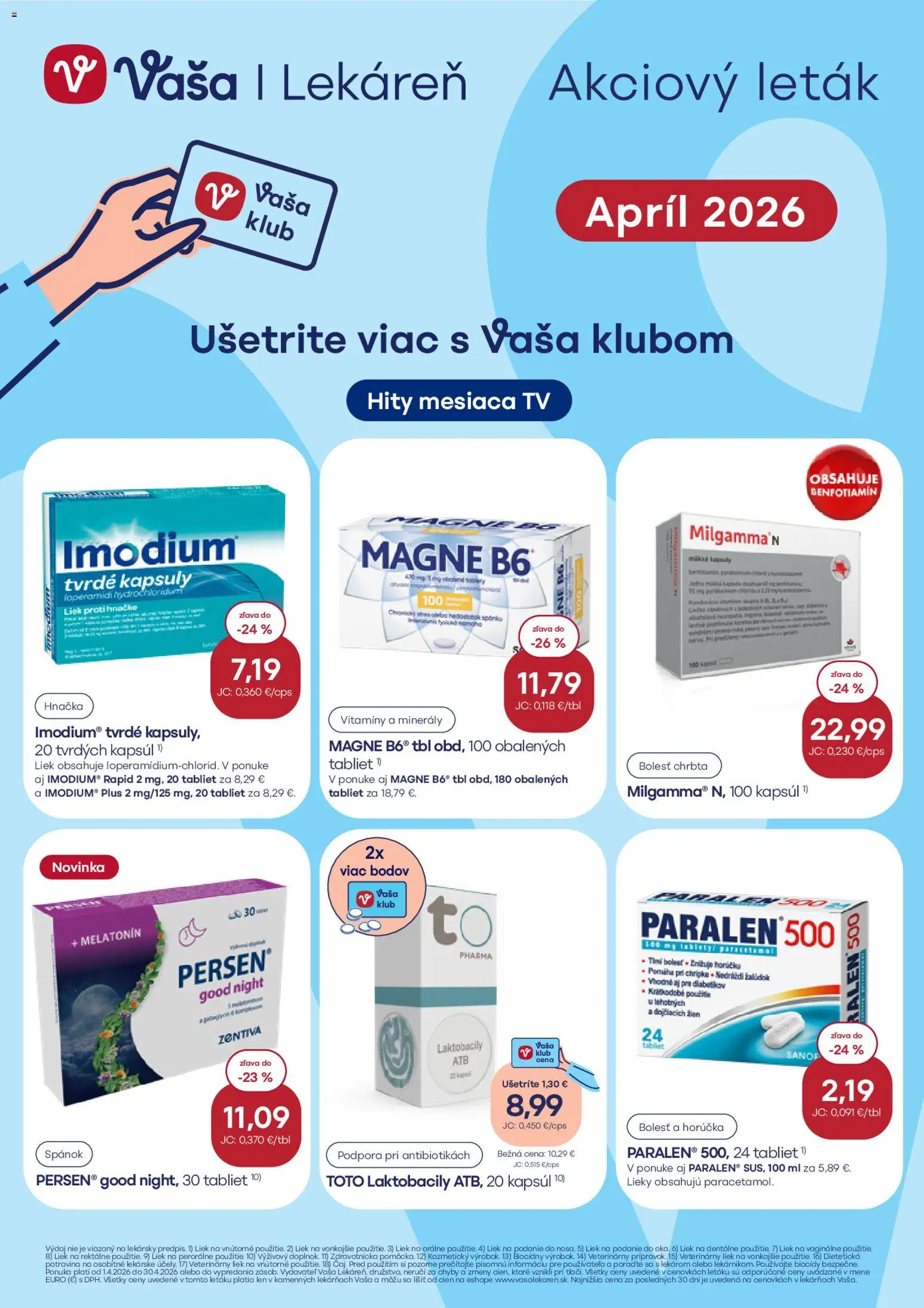 Nové Vaša lekáreň akcie – leták je platný od 01.04.2026 | Strana: 1