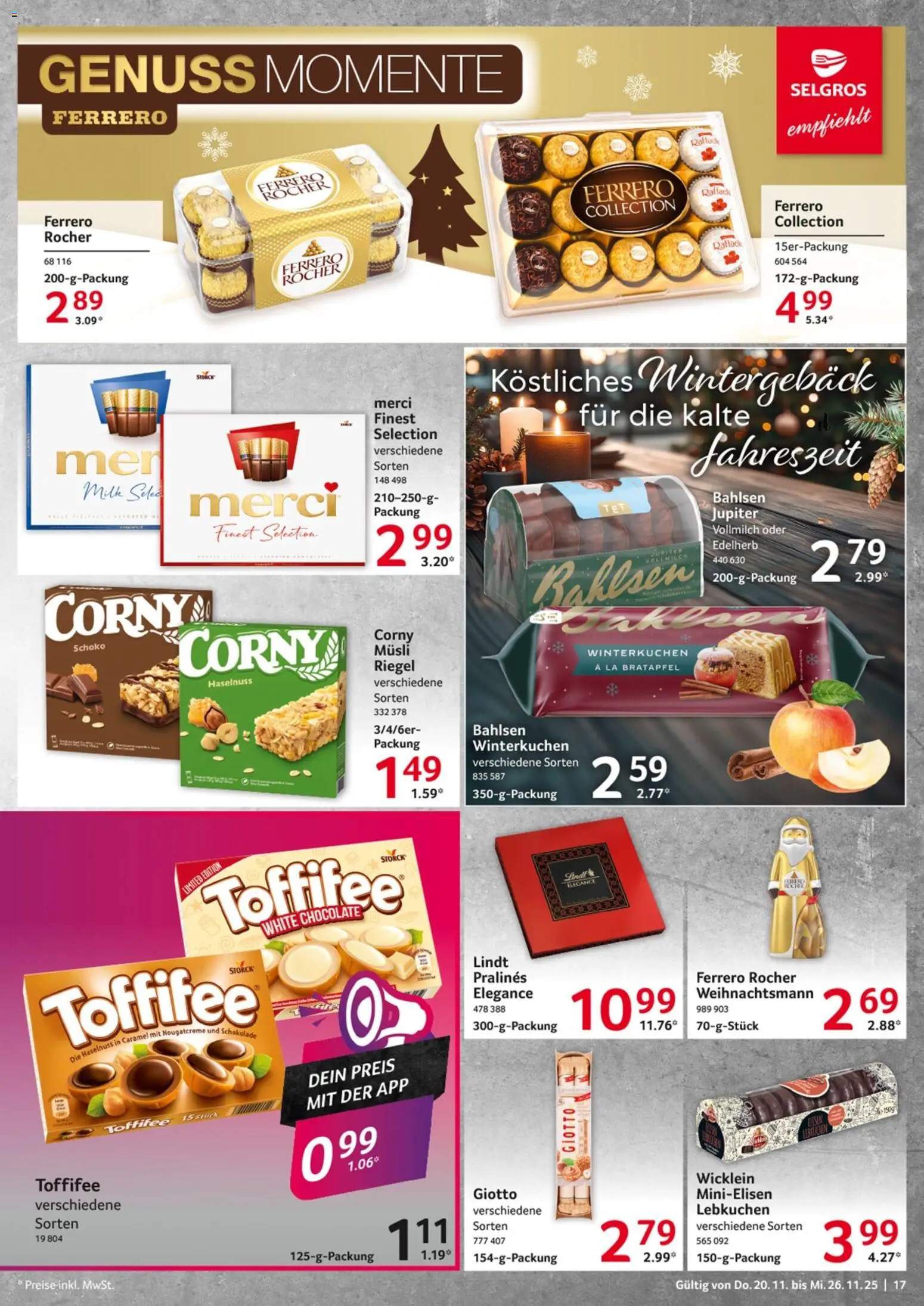 Selgros - Black Friday – gültig ab 20.11.2025 | Seite: 17 | Produkte: Merci, Schokolade, Toffifee, Lindt