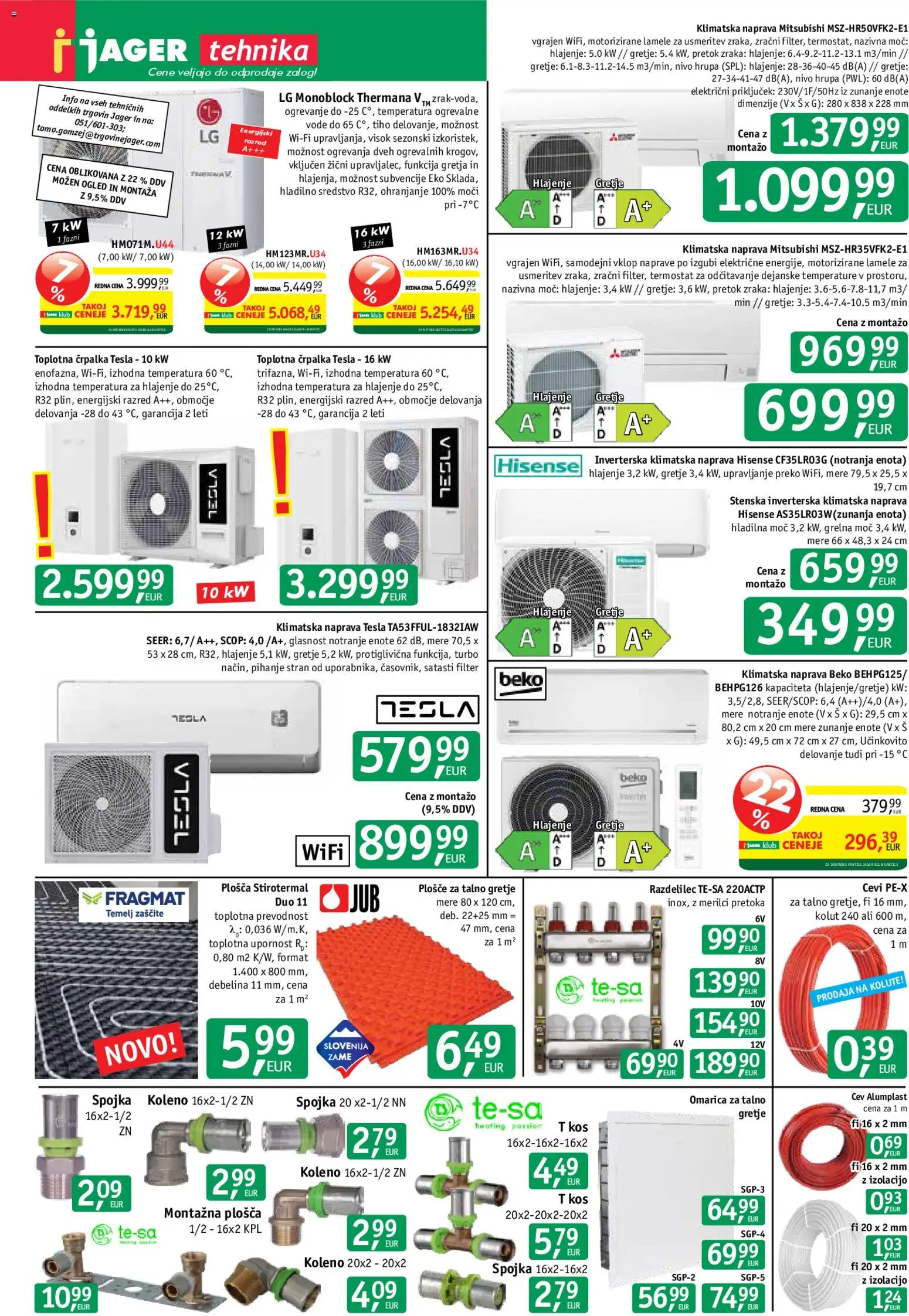 Novi Jager katalog ponudbe – veljaven od 25.03.2026 | Stran: 12 | Izdelki: Klimatska naprava, Termostat, Kos, Omarica