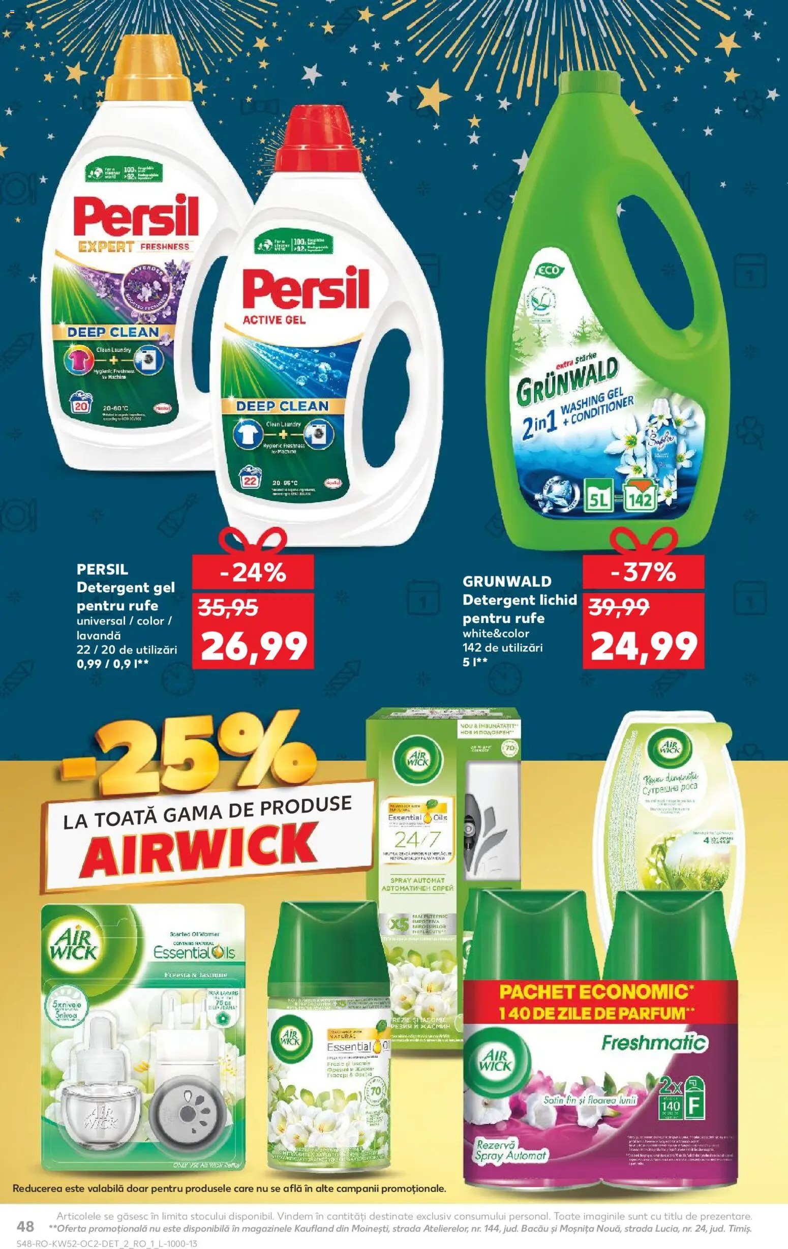 Kaufland RO akciós ujság - amely érvényes a következő dátumtól: 24.12.2025 | Oldal: 48 | Termékek: Persil, Parfüm