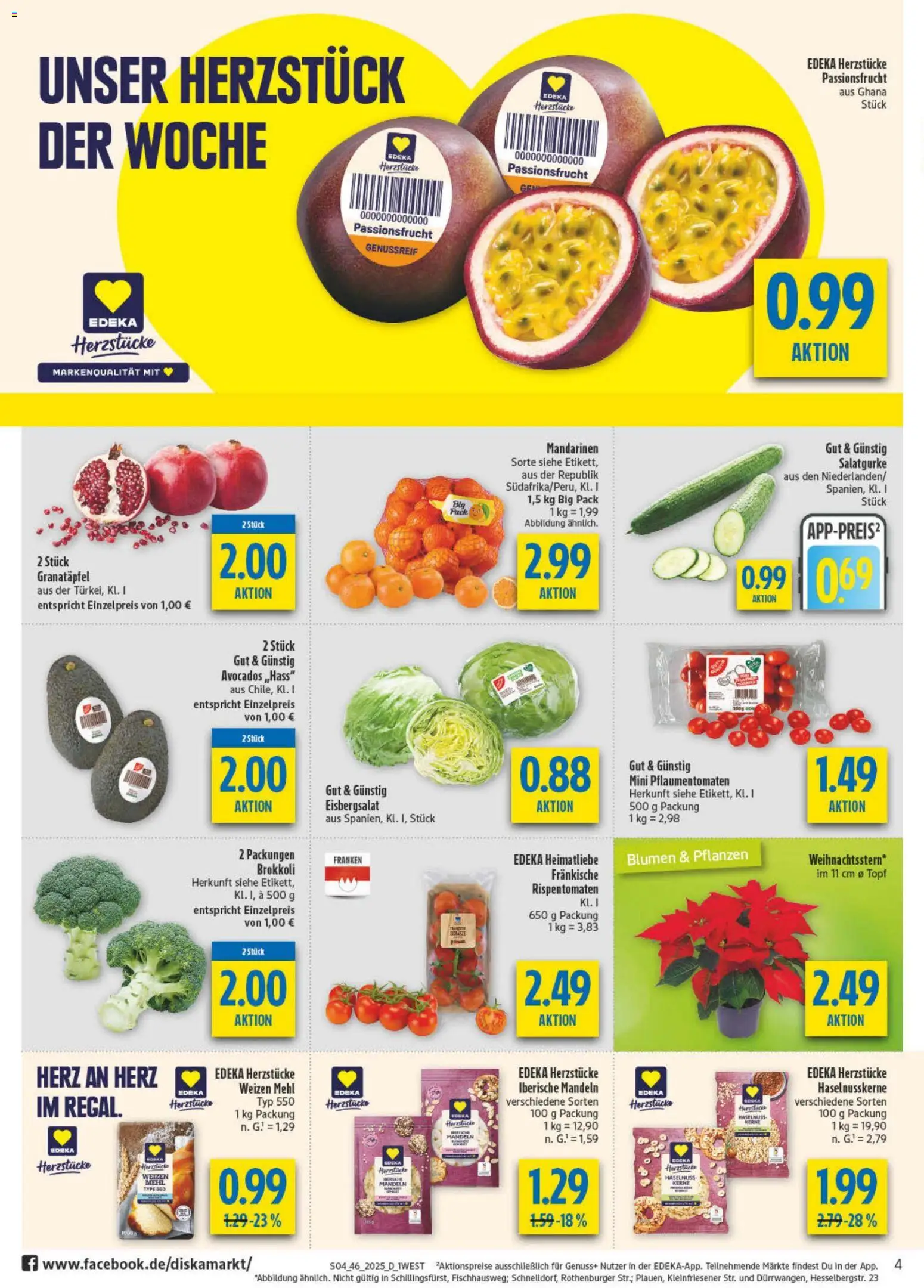 Diska - Diska Angebote Bayern KW46 – gültig ab 10.11.2025 | Seite: 4 | Produkte: Granatapfel, Mehl, Mandeln, Eisbergsalat