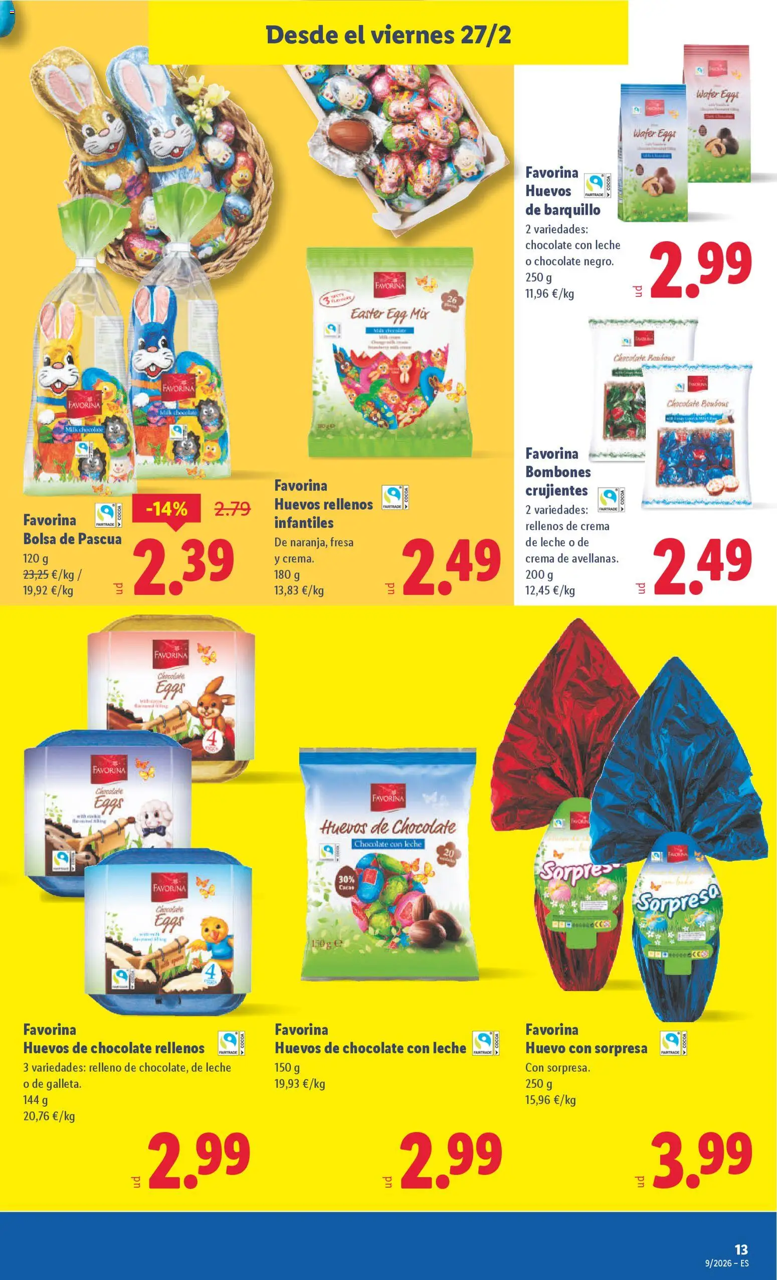Lidl folleto │ válido desde el 23.02.2026 | Página: 29 | Productos: Chocolate, Crema, Chocolate con leche, Bolsa