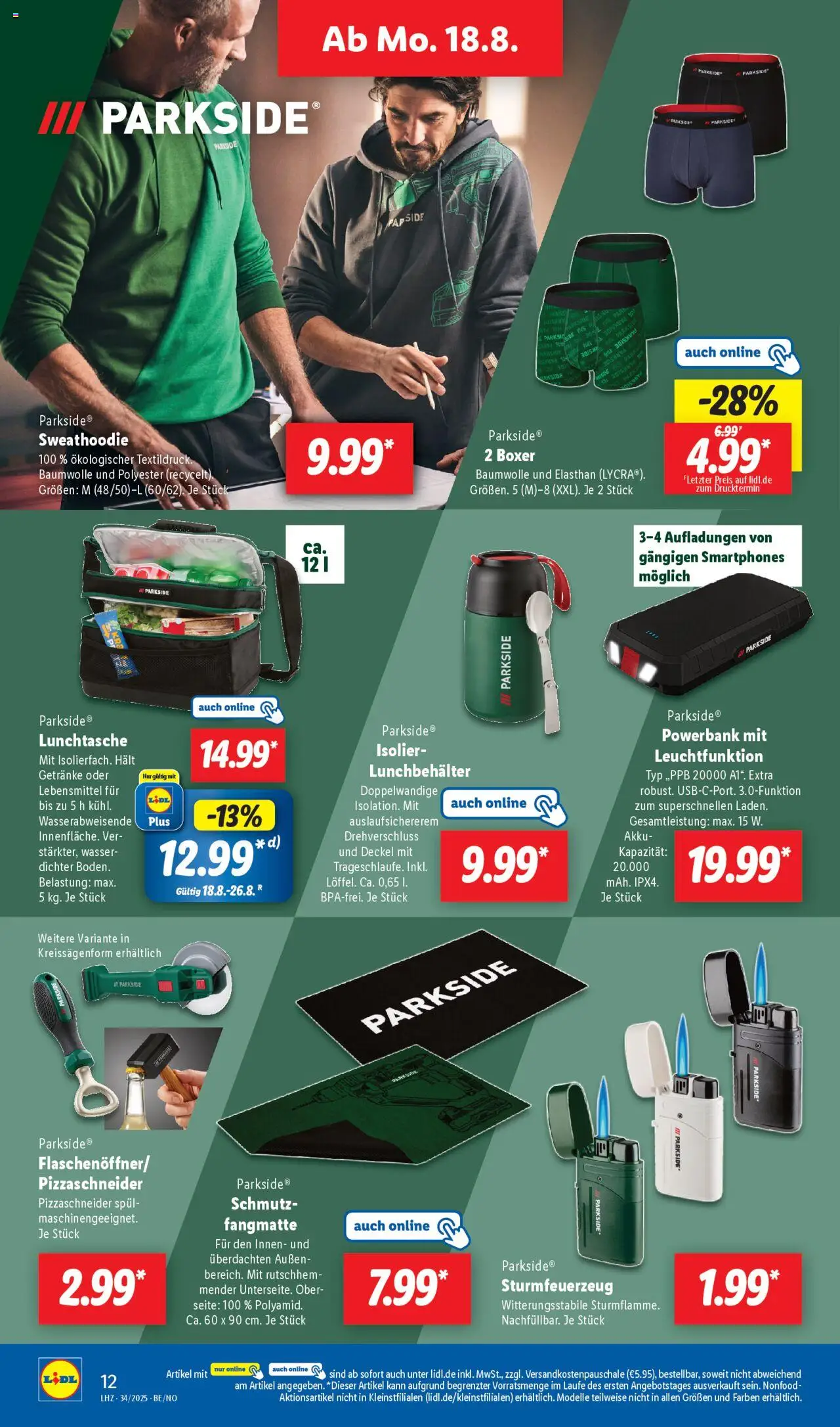 Lidl Prospekt Holzminden - gültig ab dem 18.08.2025 | Seite: 4 | Produkte: Smartphones, Wasser, Boxer, Powerbank
