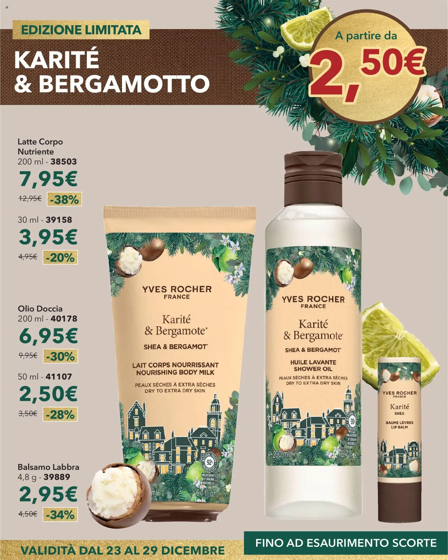 Volantino Yves Rocher del 23.12.2025 | Pagina: 2 | Prodotti: Balsamo, Latte, Olio, Doccia