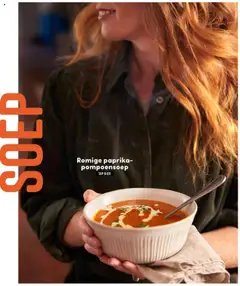Romige paprika-pompoensoep, Creamy paprika pumpkin soup. - Voorbeeld van een folder van Albert Heijn, geldig van 06.10.2025 | Pagina: 30 | Producten: Kész piskótalap