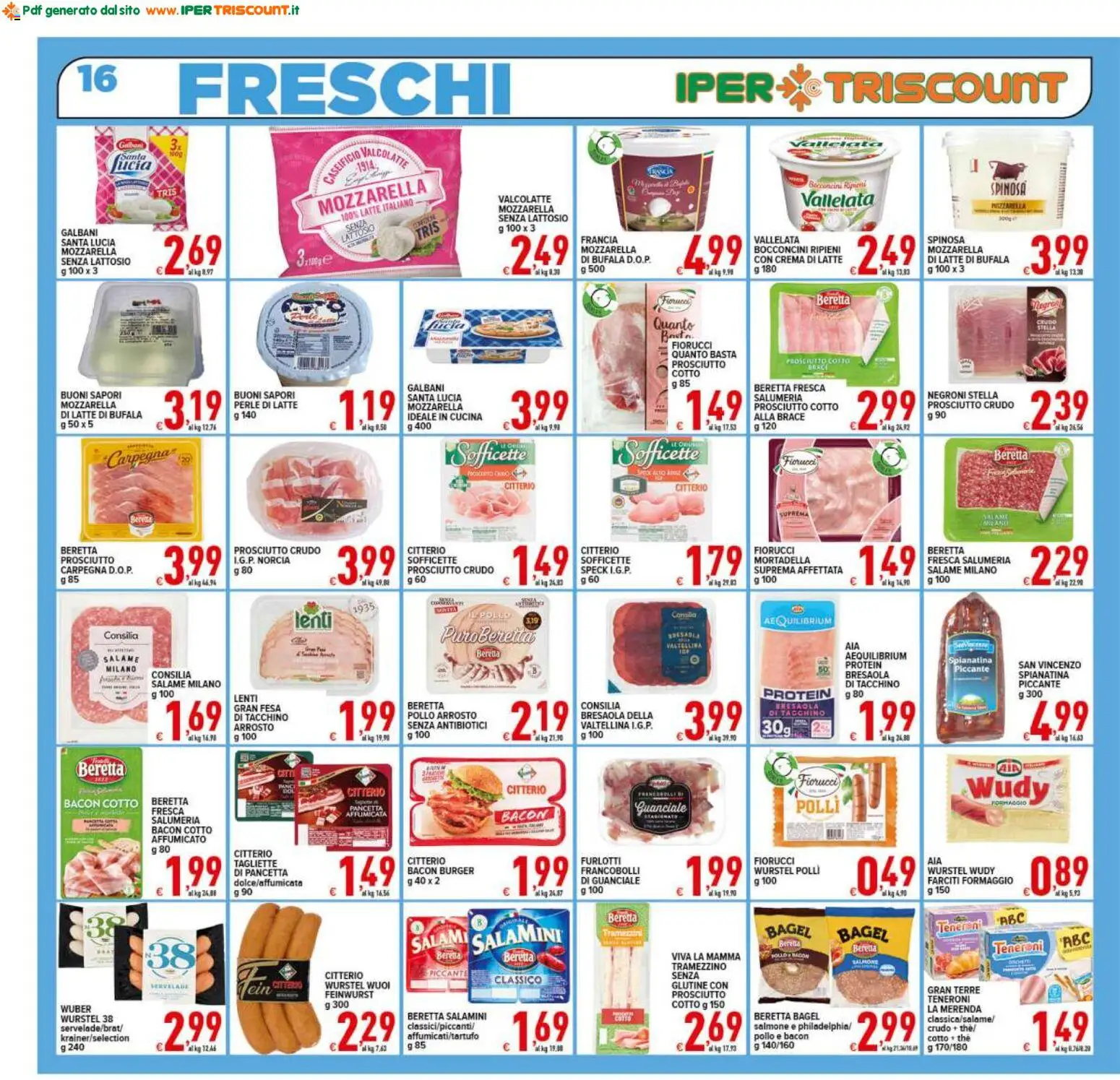 Volantino Ipertriscount del 29.04.2026 | Pagina: 16 | Prodotti: Salame, Salmone, Latte, The