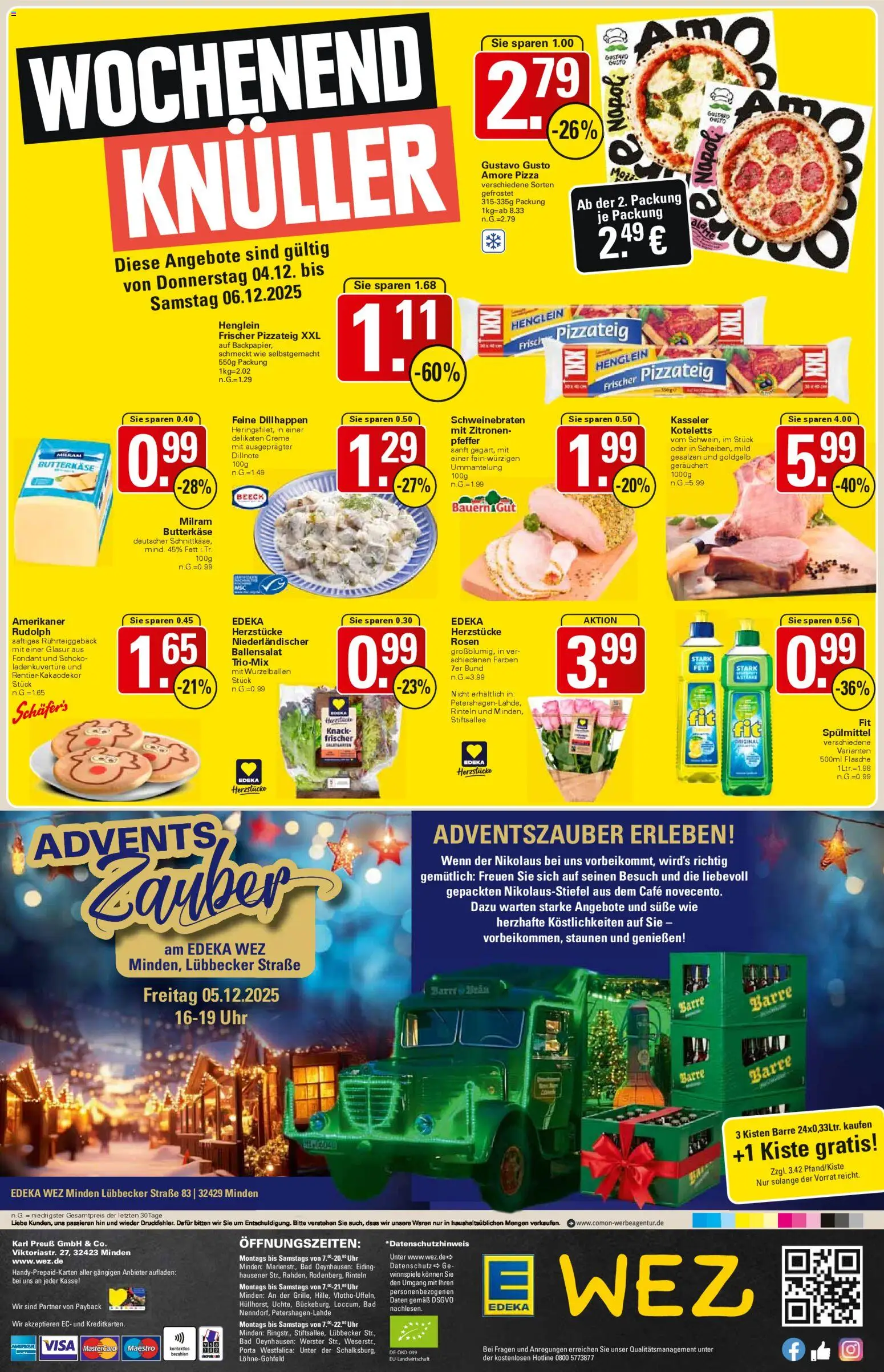 WEZ Prospekt – gültig ab 01.12.2025 | Seite: 16 | Produkte: Gustavo gusto, Bad, Creme, Pizza