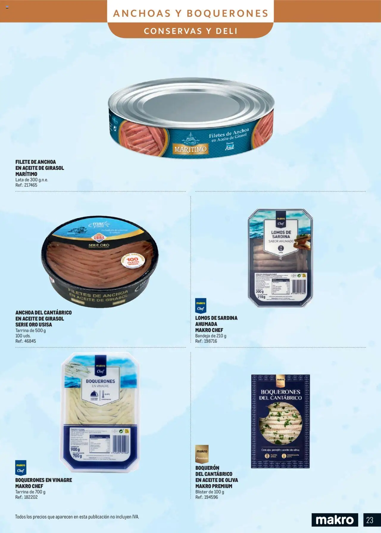 Makro - Especial Pescados Centro │ válido desde el 11.06.2025 | Página: 23 | Productos: Aceite, Anchoa, Bandeja, Δεξαμενή