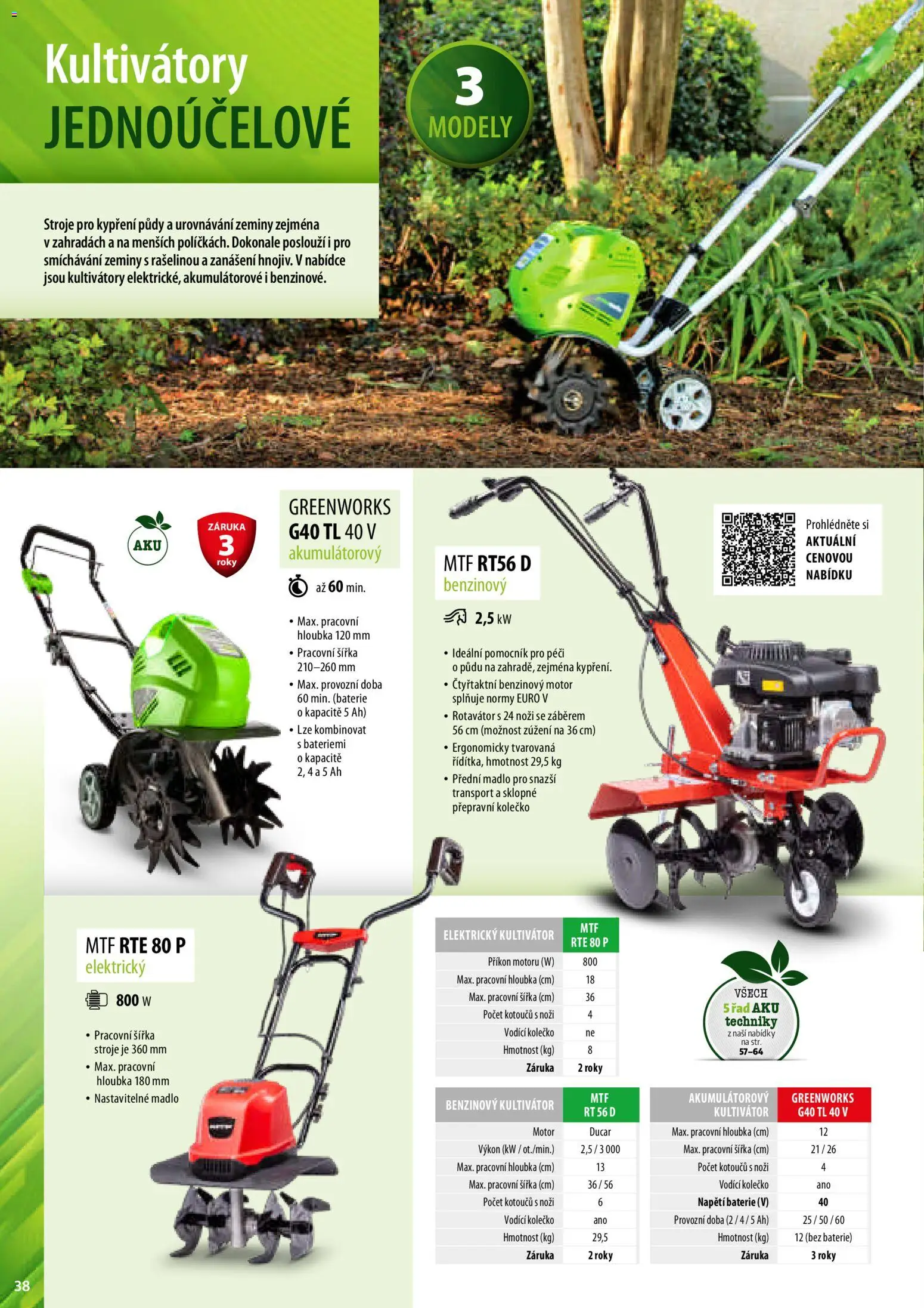 Mountfield katalog od 02.04.2026 | Strana: 38 | Produkty: Elektrický kultivátor, Kultivátor, Rotavátor, Modely