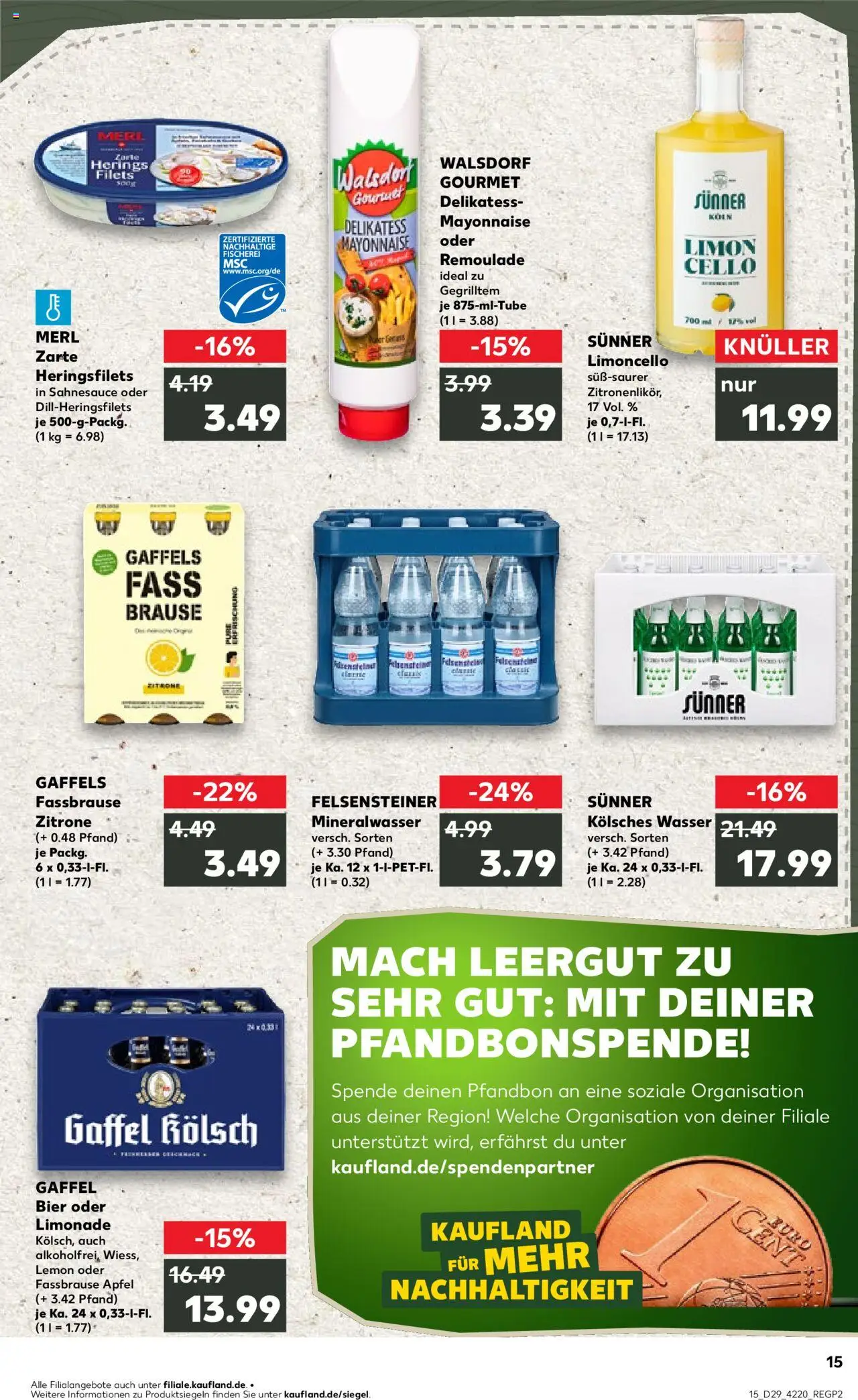 Kaufland prospekt Köln	 - gültig ab dem 17.07.2025 | Seite: 15 | Produkte: Bier, Äpfel, Mineralwasser, Wasser