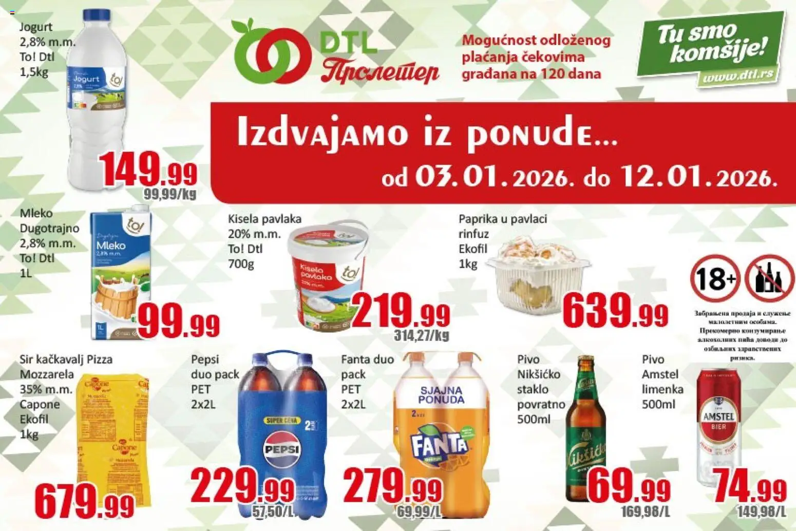 Metalac Proleter katalog - važi od 03.01.2026 | Strana: 3 | Proizvode: Paprika, Sir, Kačkavalj, Paprika u pavlaci